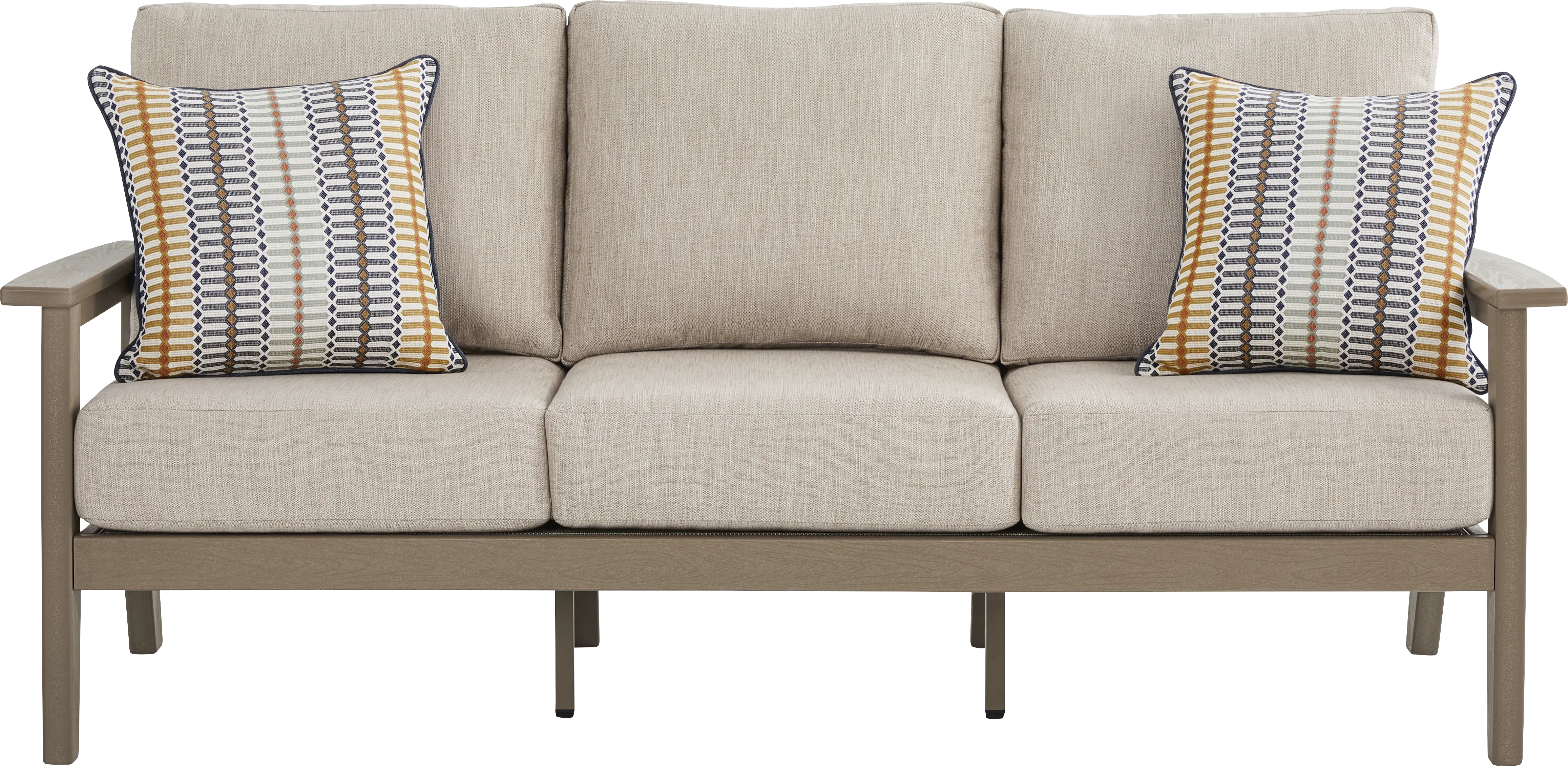 Wakefield Brown 4 Pc Outdoor Seating Set with Oat Cushions - Image 2