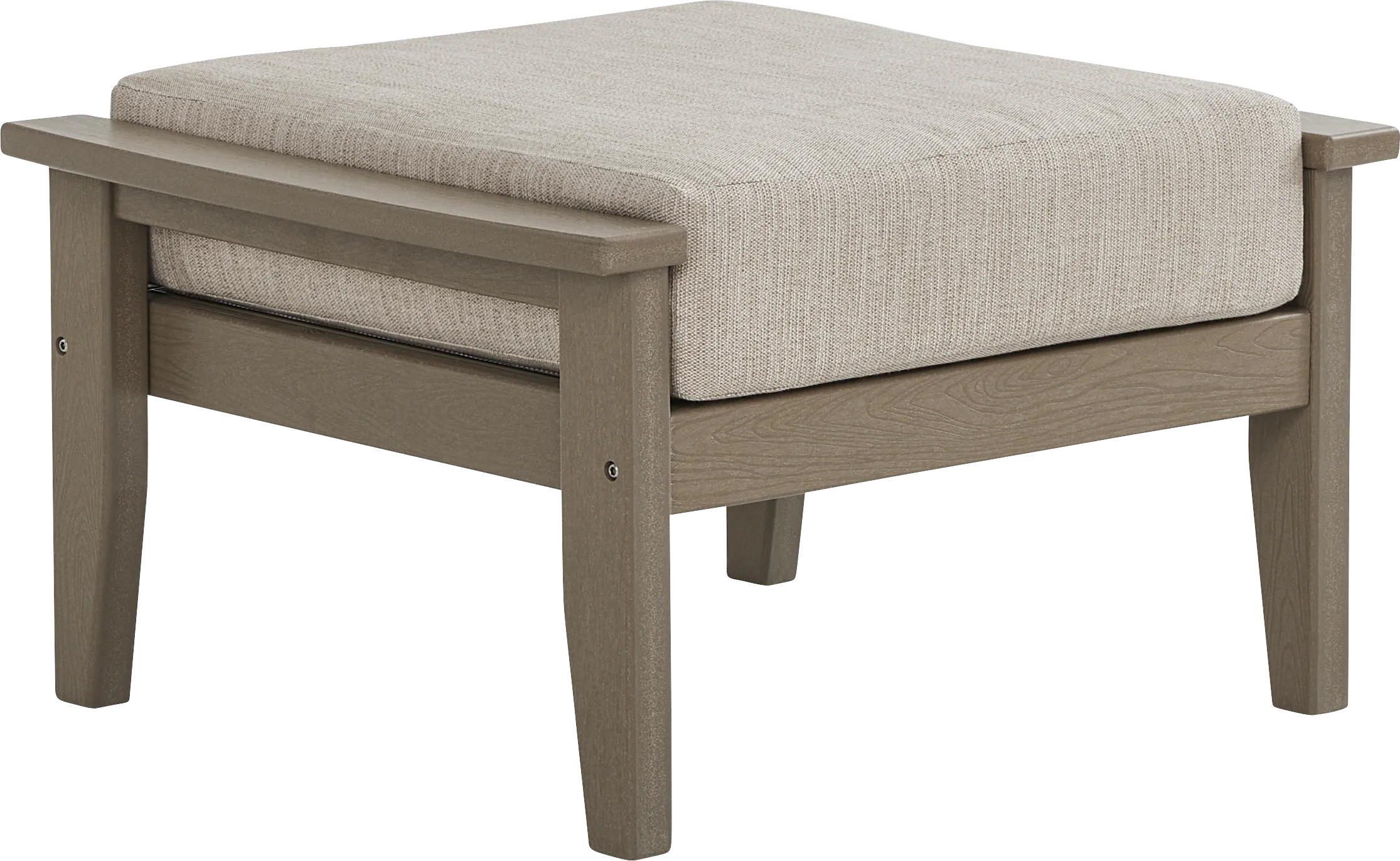 Wakefield Brown Outdoor Ottoman with Oat Cushion - Image 1