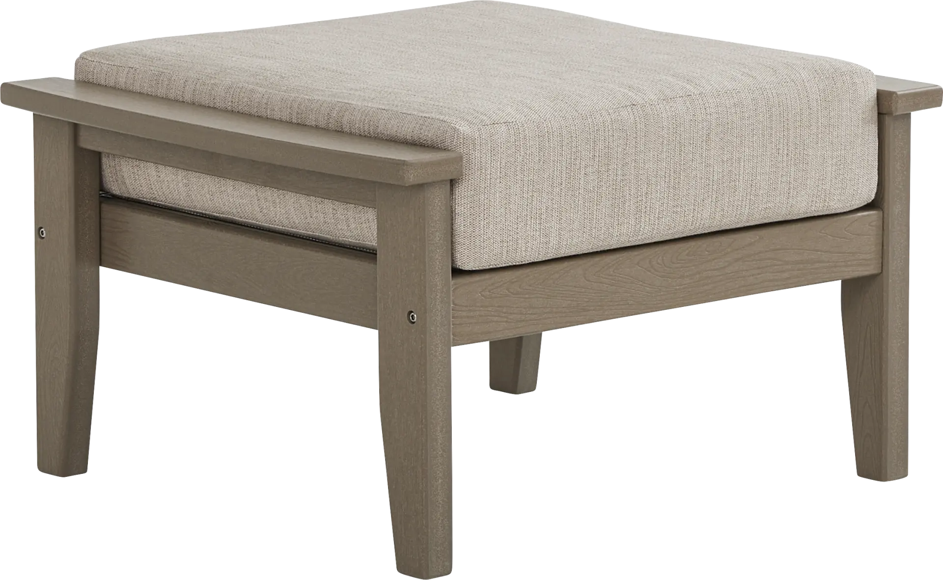 Wakefield Brown Outdoor Ottoman with Oat Cushion