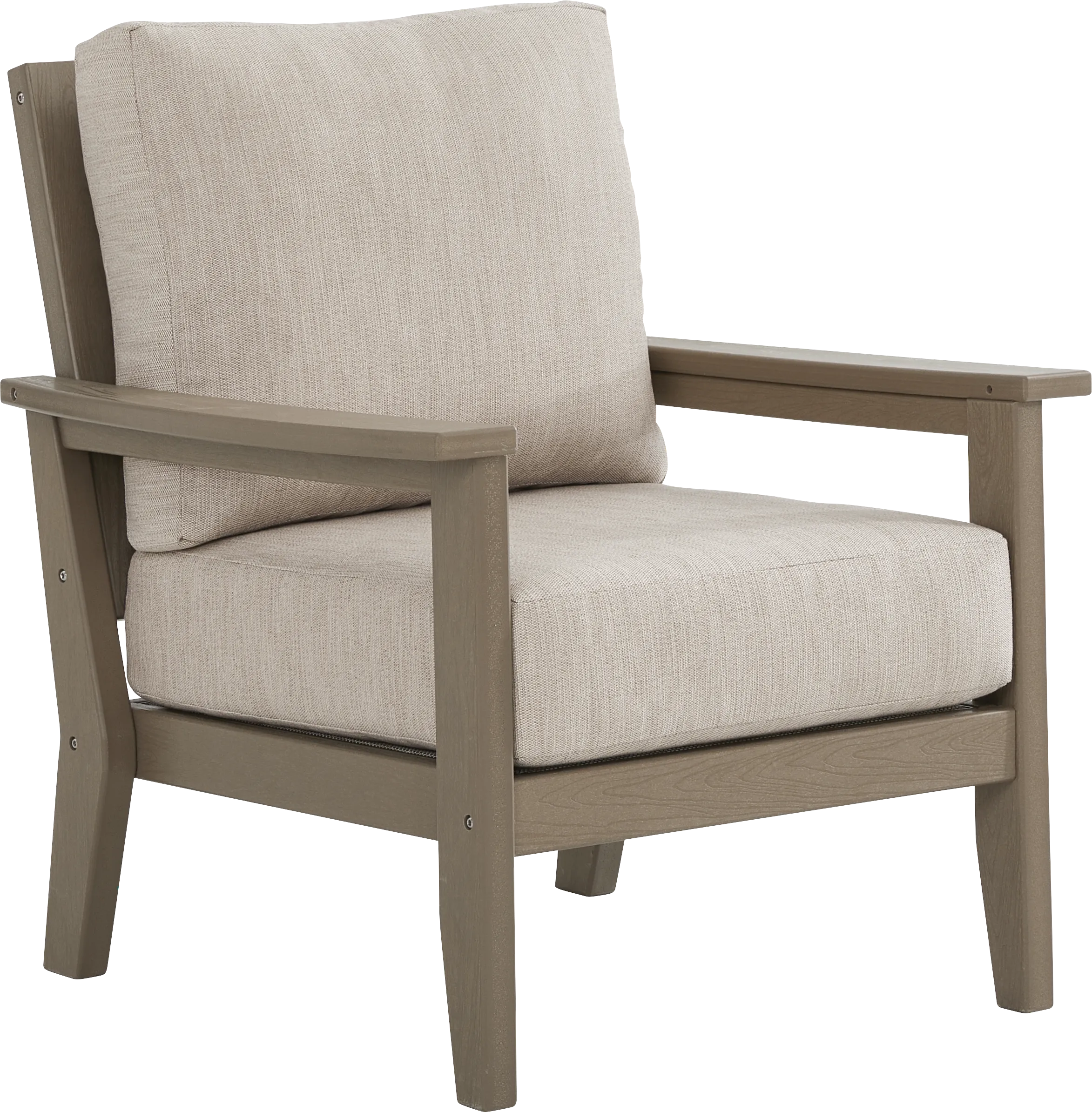 Wakefield Brown 4 Pc Outdoor Seating Set with Oat Cushions - Image 5