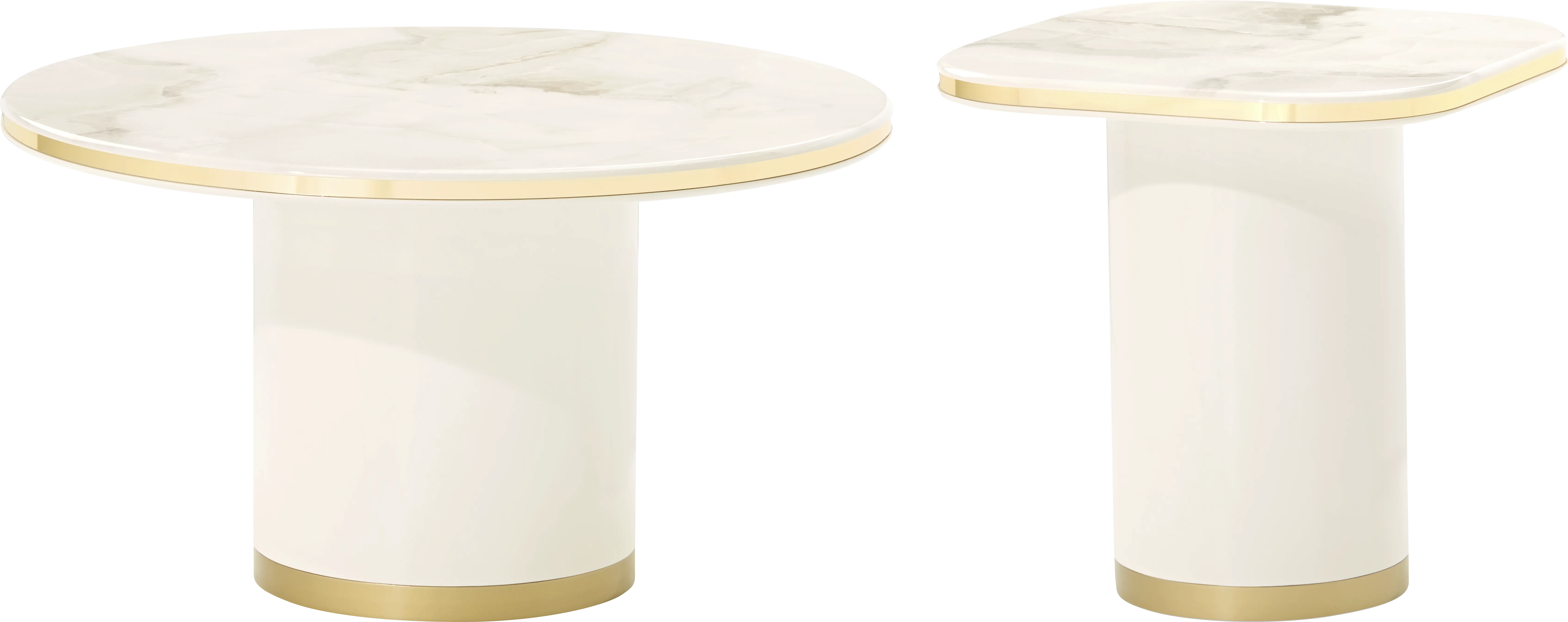 Donatello Ivory Round Cocktail Table and End Table - Image 1