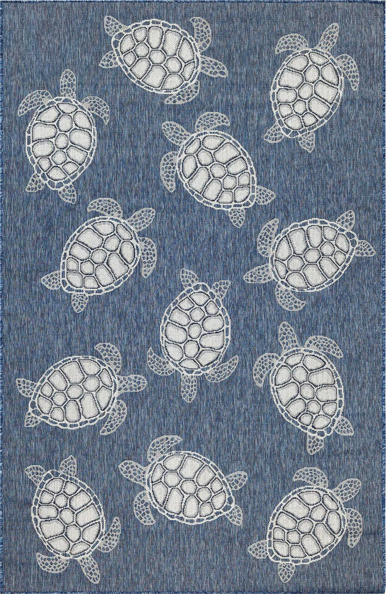 Turtle Cove Navy 6'6 x 9'4 Indoor/Outdoor Rug - Image 1