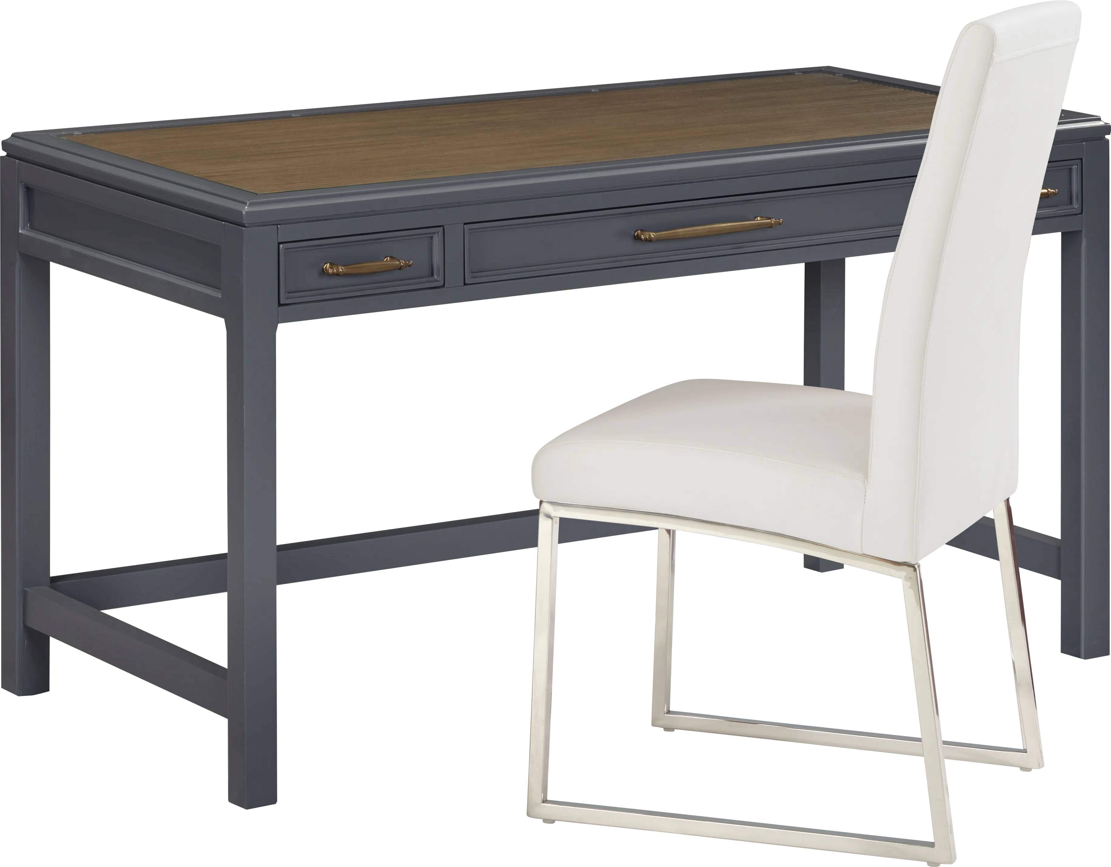 Albion Blue Writing Desk with Off-White Chair - Thumbnail - Image 1