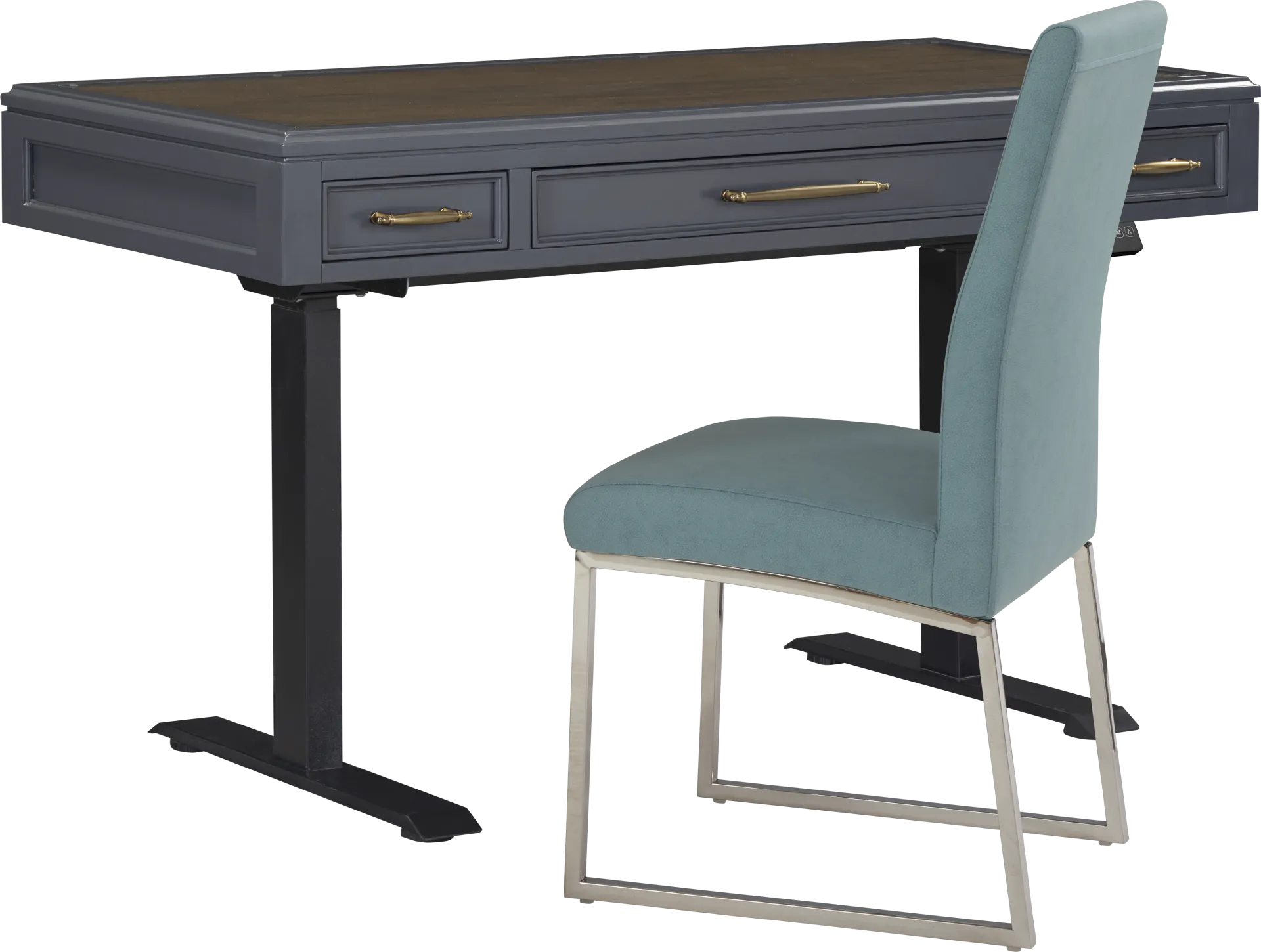 Albion Blue Adjustable Desk with Blue Chair - Image 1