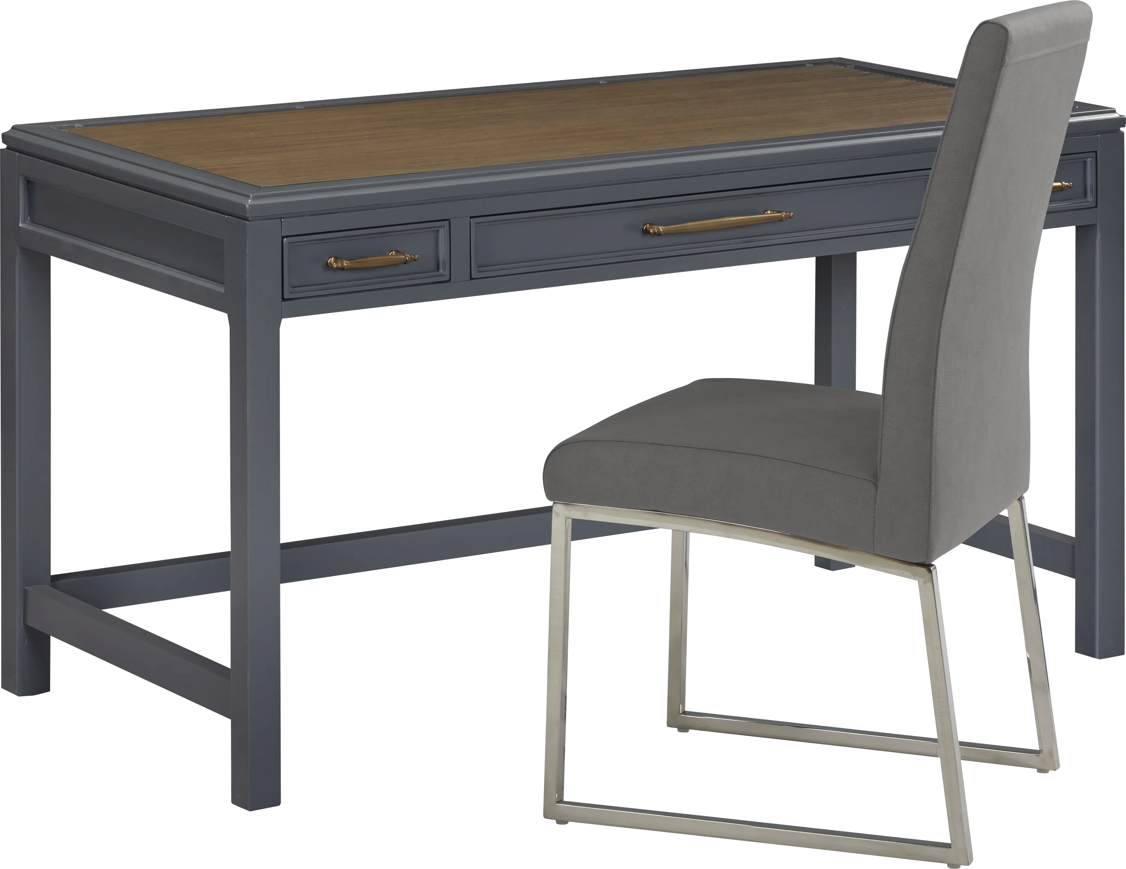 Albion Blue Writing Desk with Black Chair - Thumbnail - Image 1