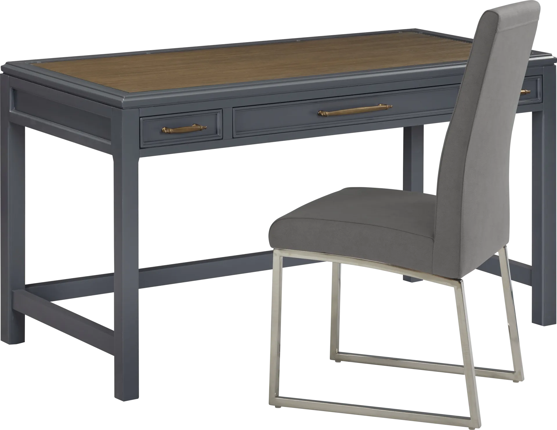 Albion Blue Writing Desk with Black Chair - Image 1