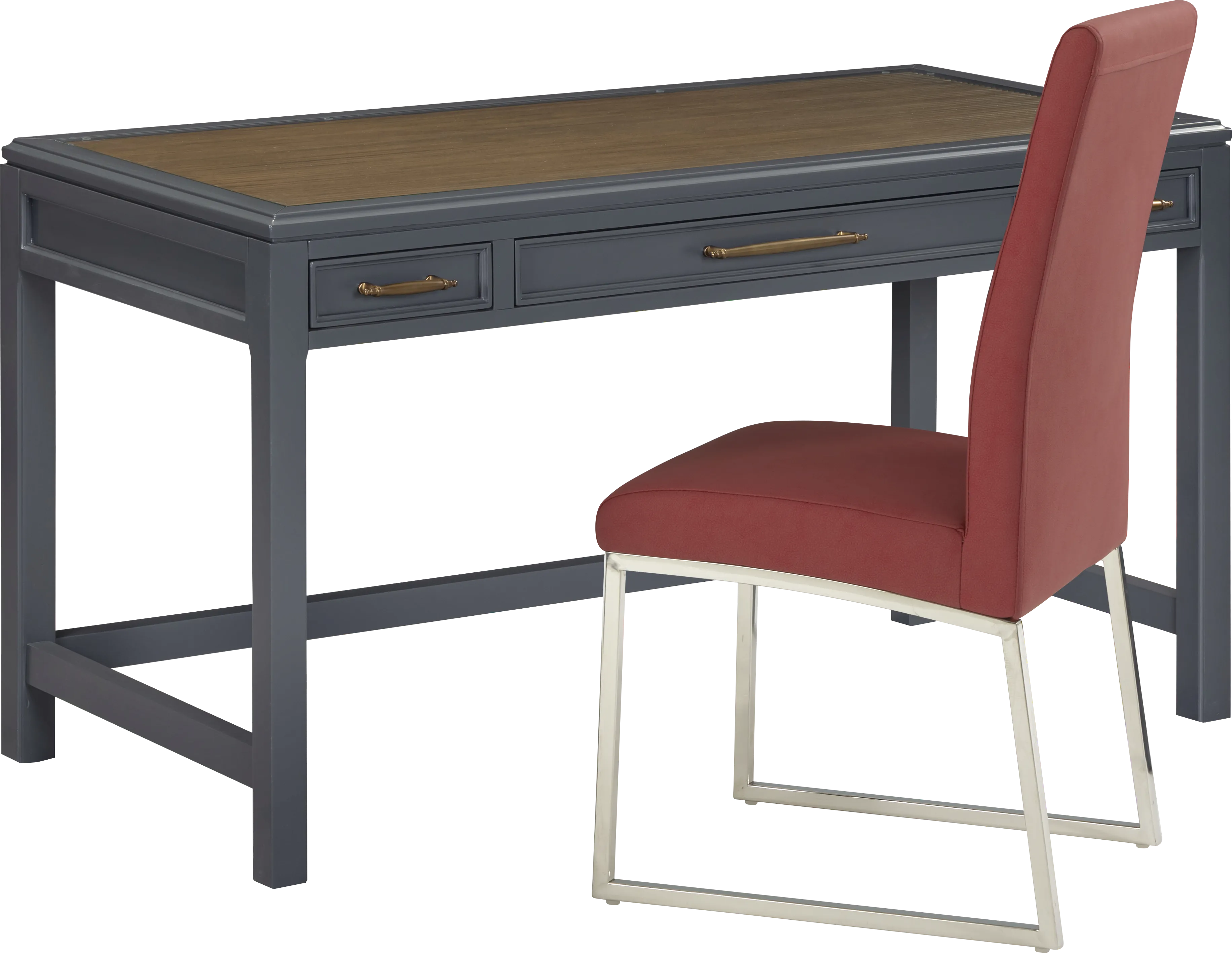 Albion Blue Writing Desk with Red Chair - Thumbnail - Image 1
