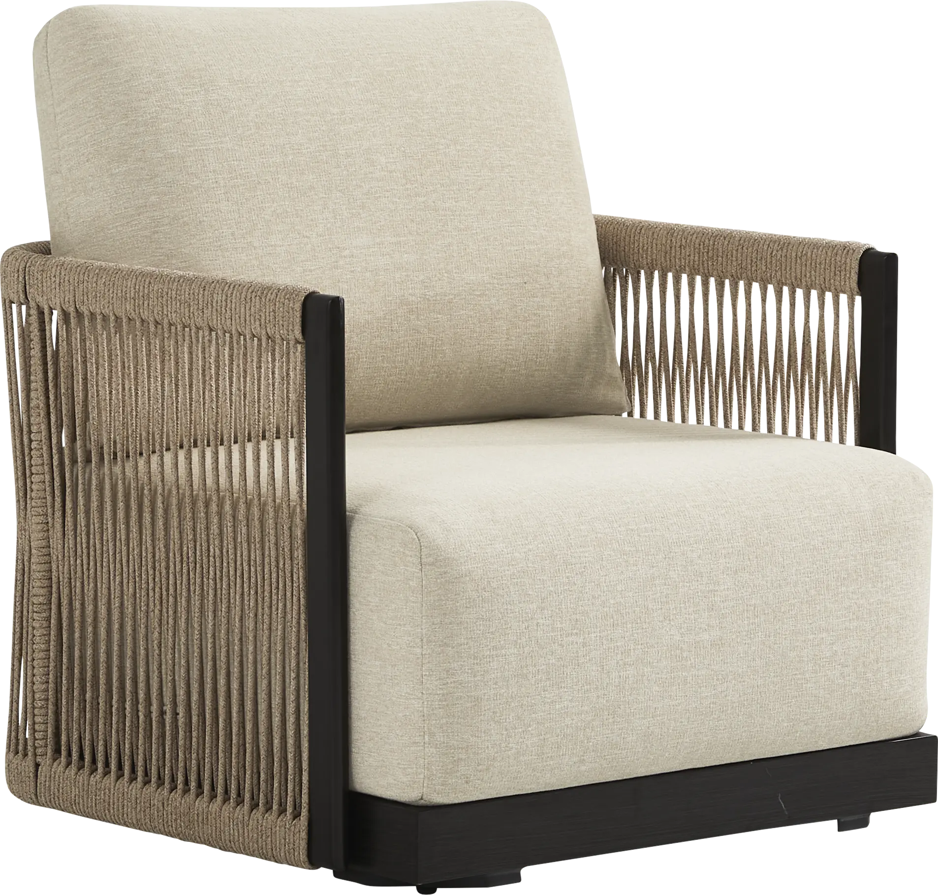 Lanai Black Outdoor Club Chair with Cream Cushions