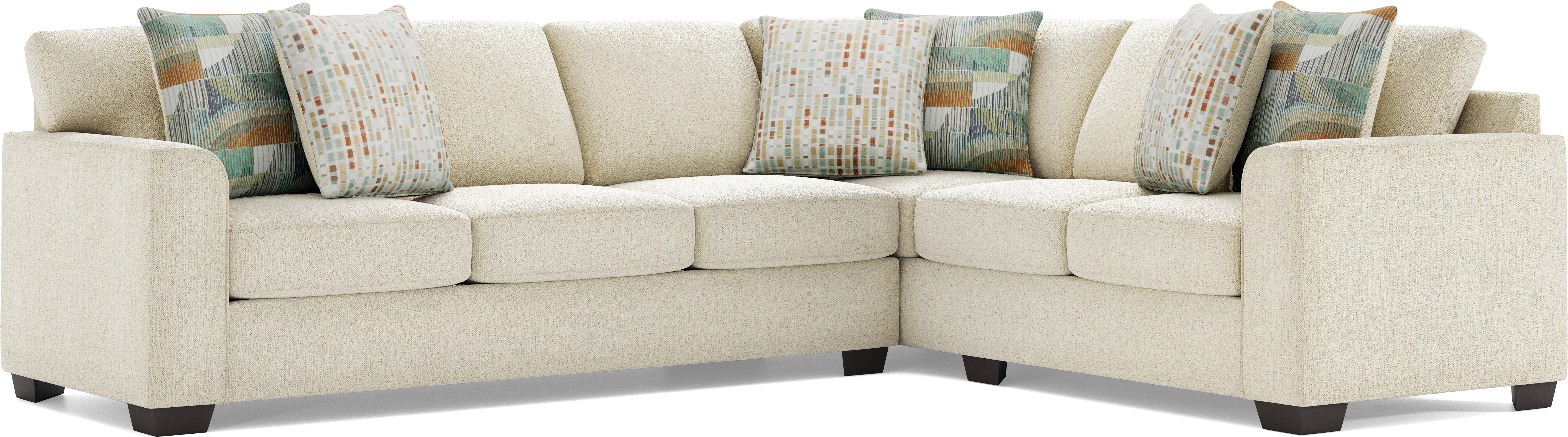 Delcrest White 2 Pc Sleeper Sectional - Thumbnail - Image 1
