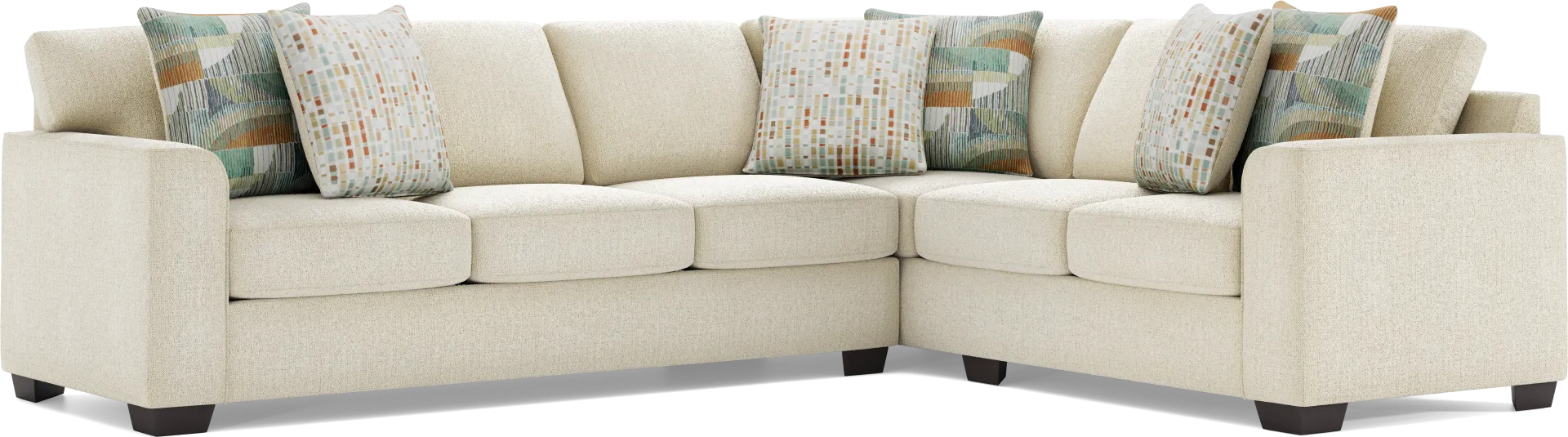 Delcrest White 2 Pc Sleeper Sectional - Image 1