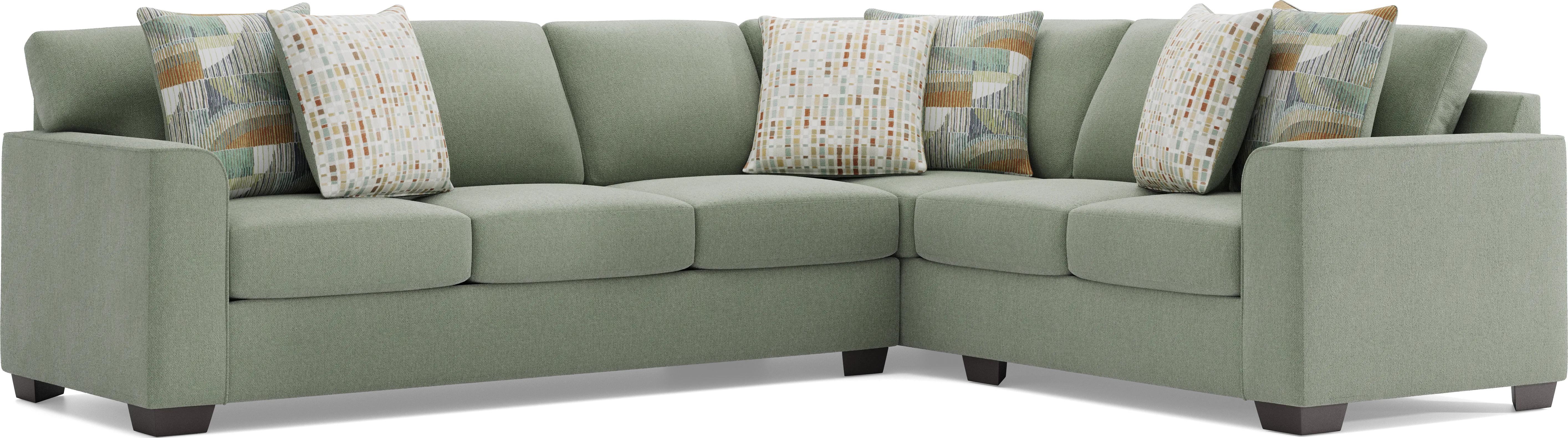 Delcrest Green 5 Pc Gel Foam Sleeper Sectional Living Room - Thumbnail - Image 2