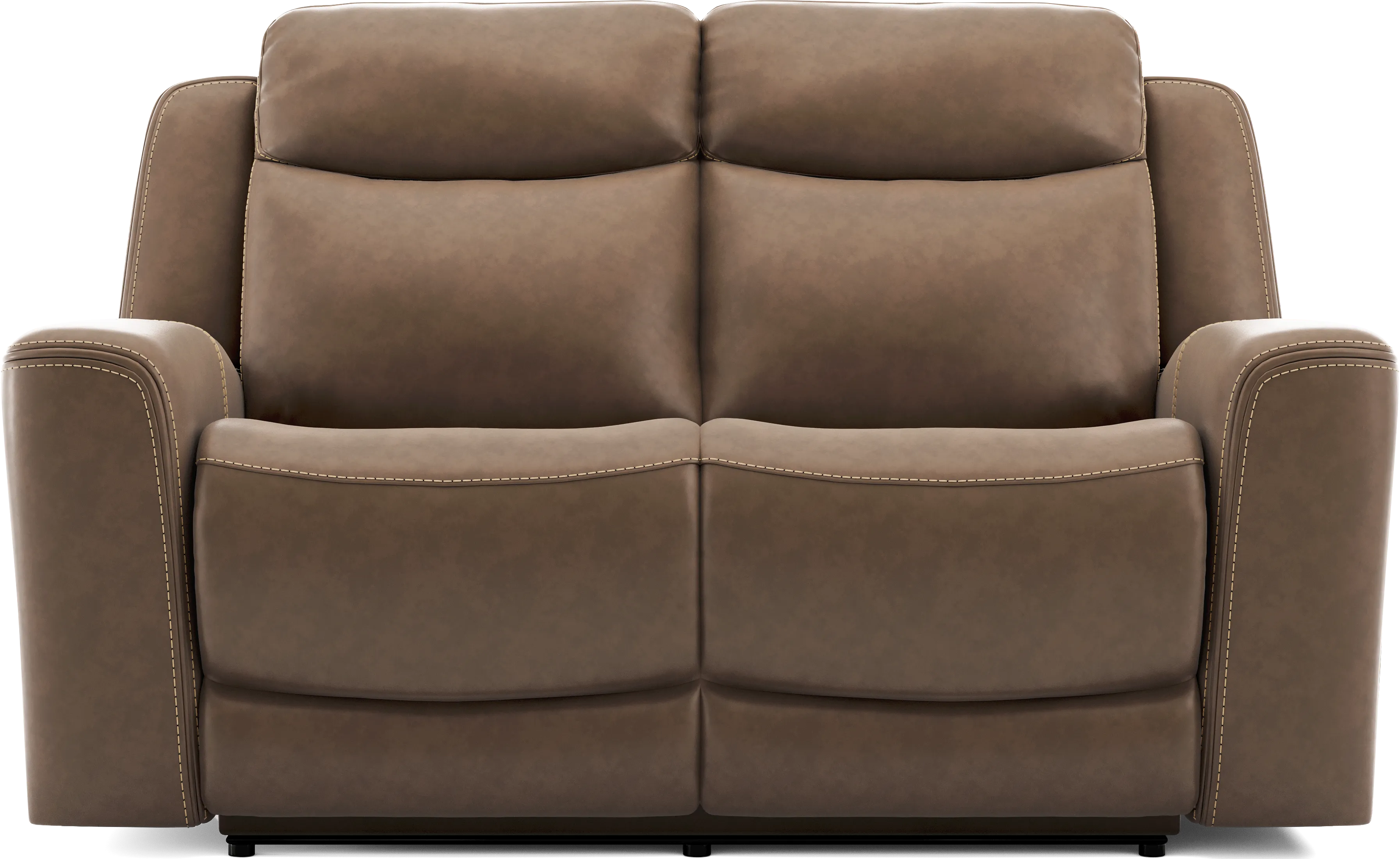 Davidson Brown Leather Loveseat - Thumbnail - Image 1