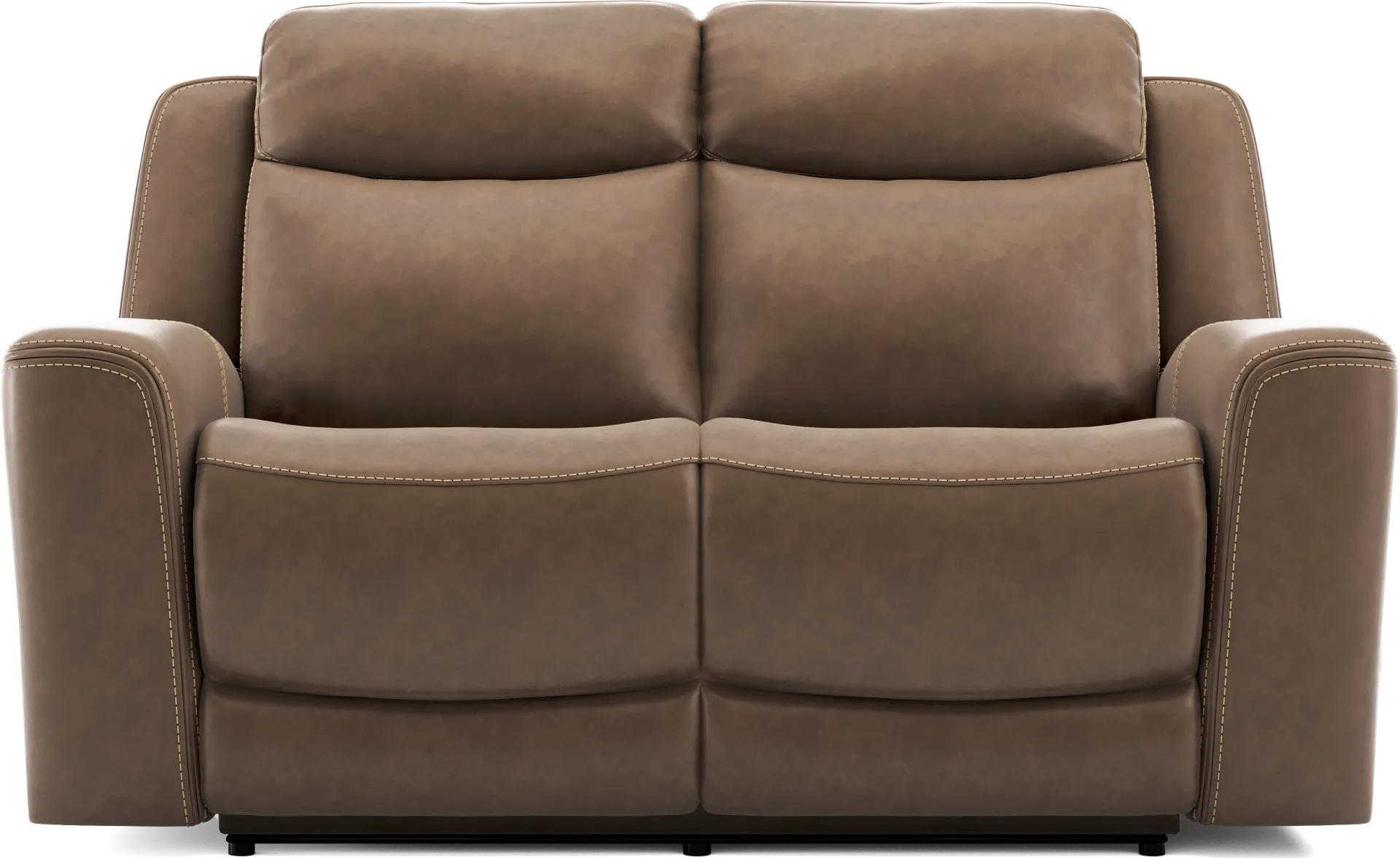 Davidson Brown Leather Loveseat - Image 1