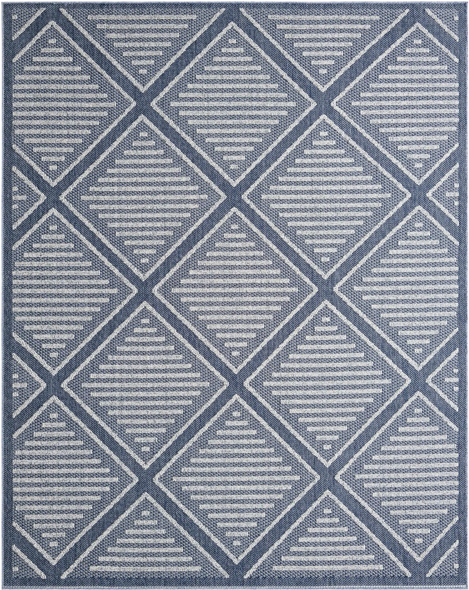 Crosswinds Navy 7'10 x 10' Indoor/Outdoor Rug - Image 1