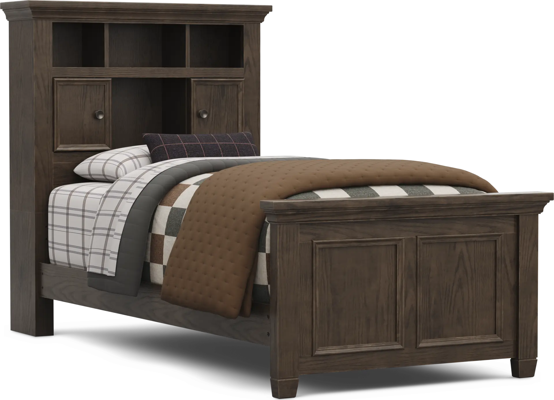 Kids Canyon Lake 2.0 Java Twin Bookcase Bed