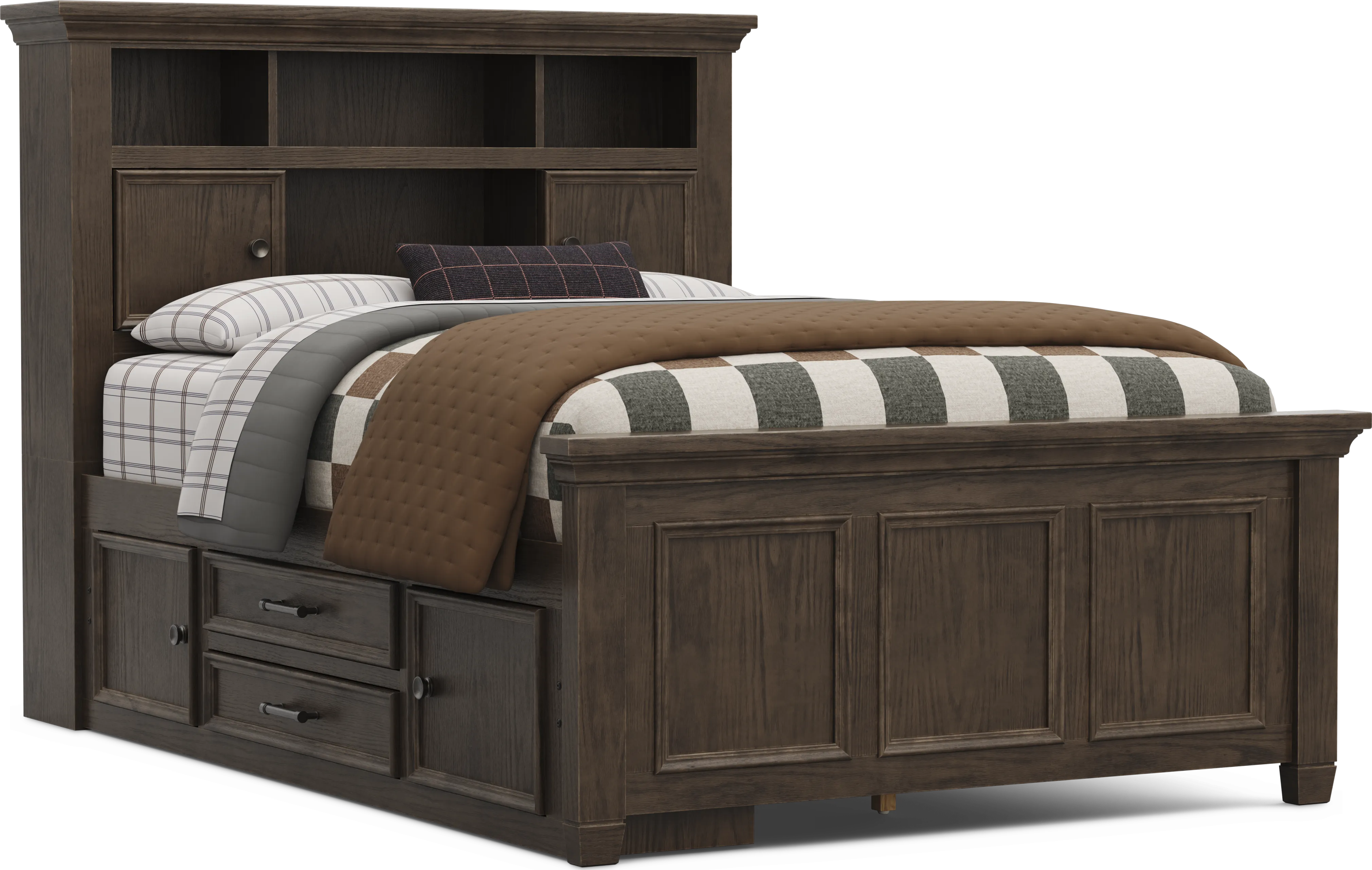 Kids Canyon Lake 2.0 Java Full Bookcase Bedroom with Storage Side Rail - Thumbnail - Image 2