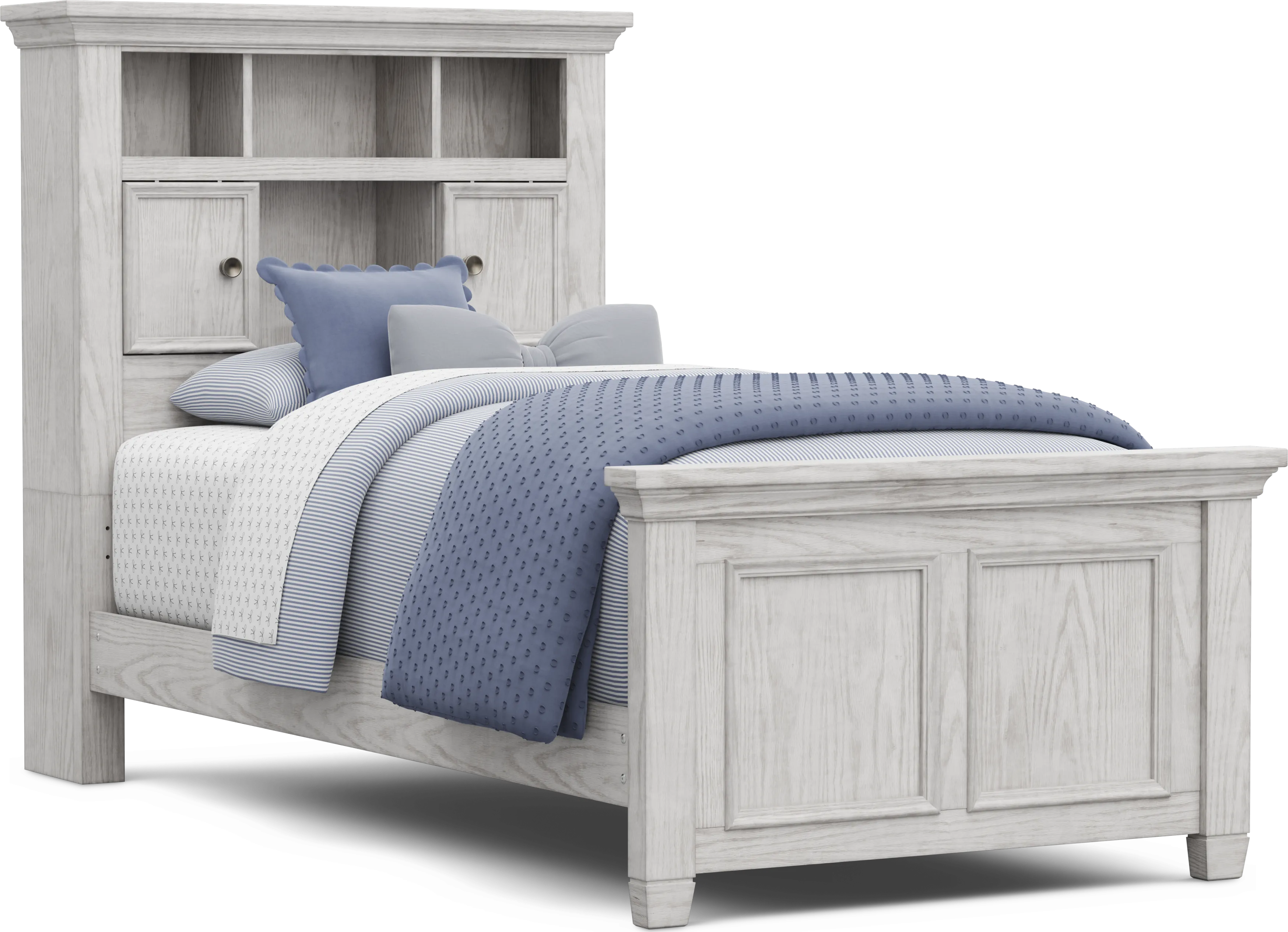 Kids Canyon Lake 2.0 Ash Gray Twin Bookcase Bed - Thumbnail - Image 1
