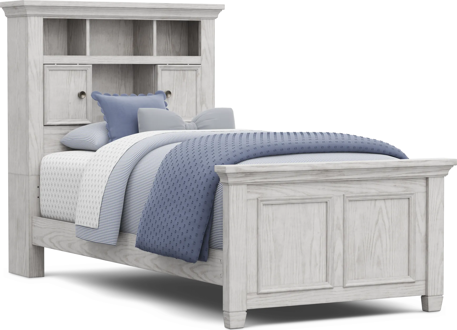 Kids Canyon Lake 2.0 Ash Gray Twin Bookcase Bed - Image 1