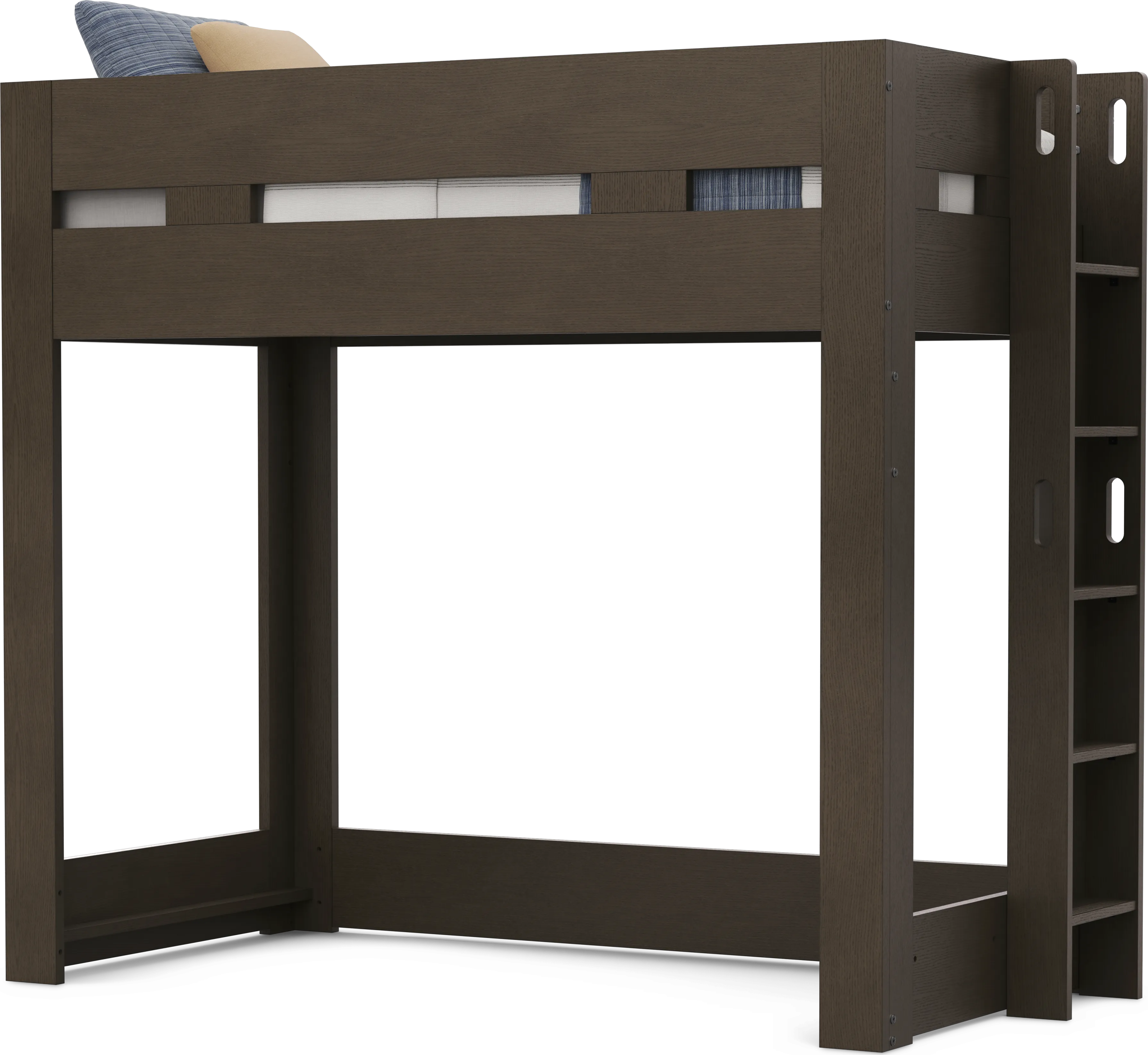 Kids Sierra Summit Brown Oak Twin Loft Bed - Thumbnail - Image 1