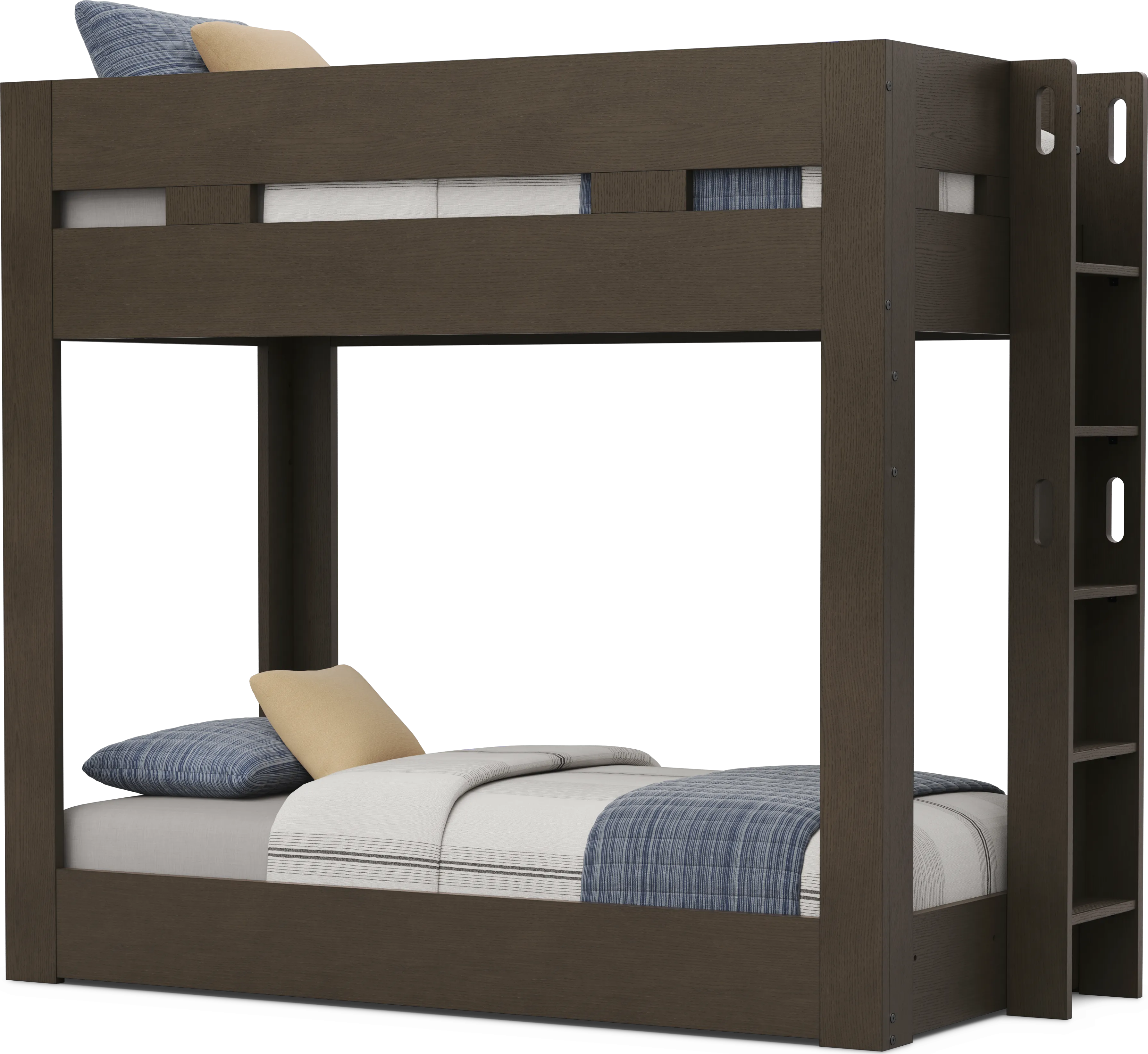 Kids Sierra Summit Brown Oak Twin/Twin Bunk Bed - Thumbnail - Image 1