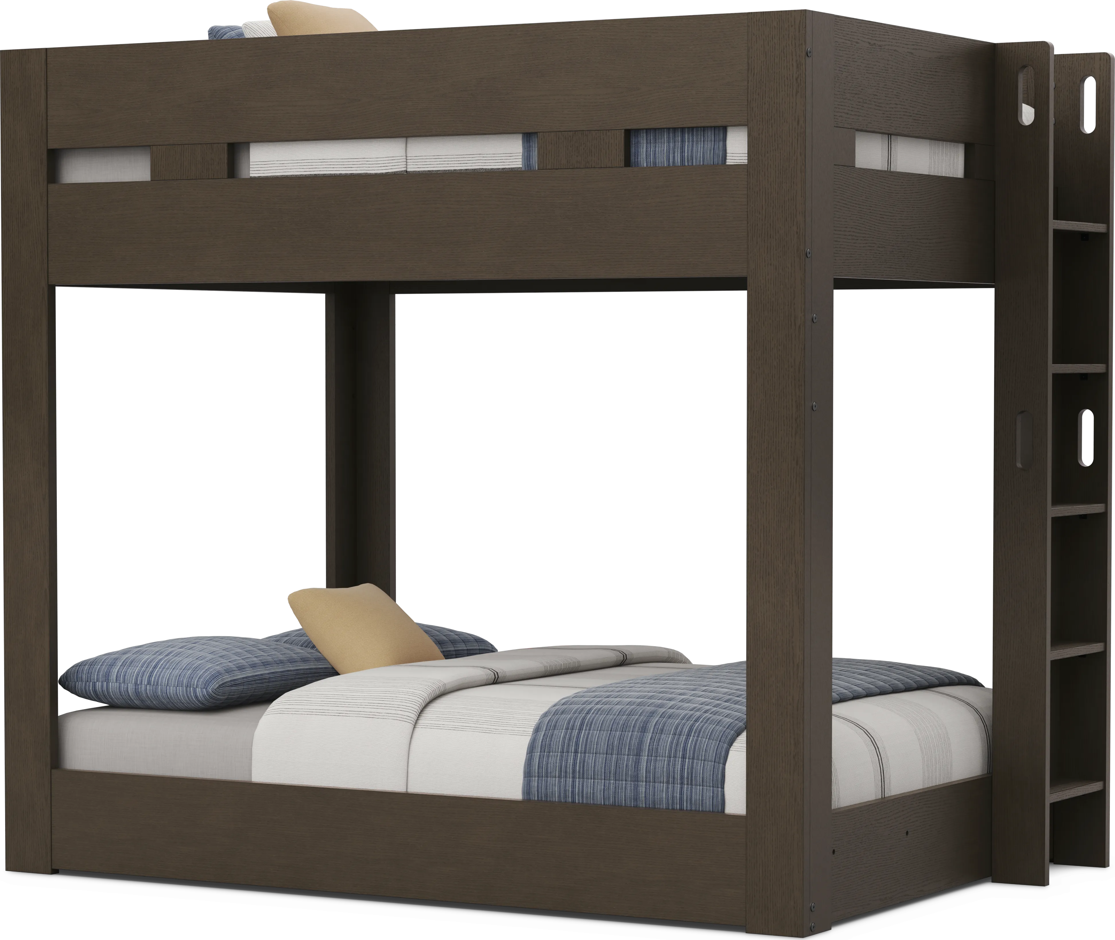 Kids Sierra Summit Brown Oak Full/Full Bunk Bed - Thumbnail - Image 1
