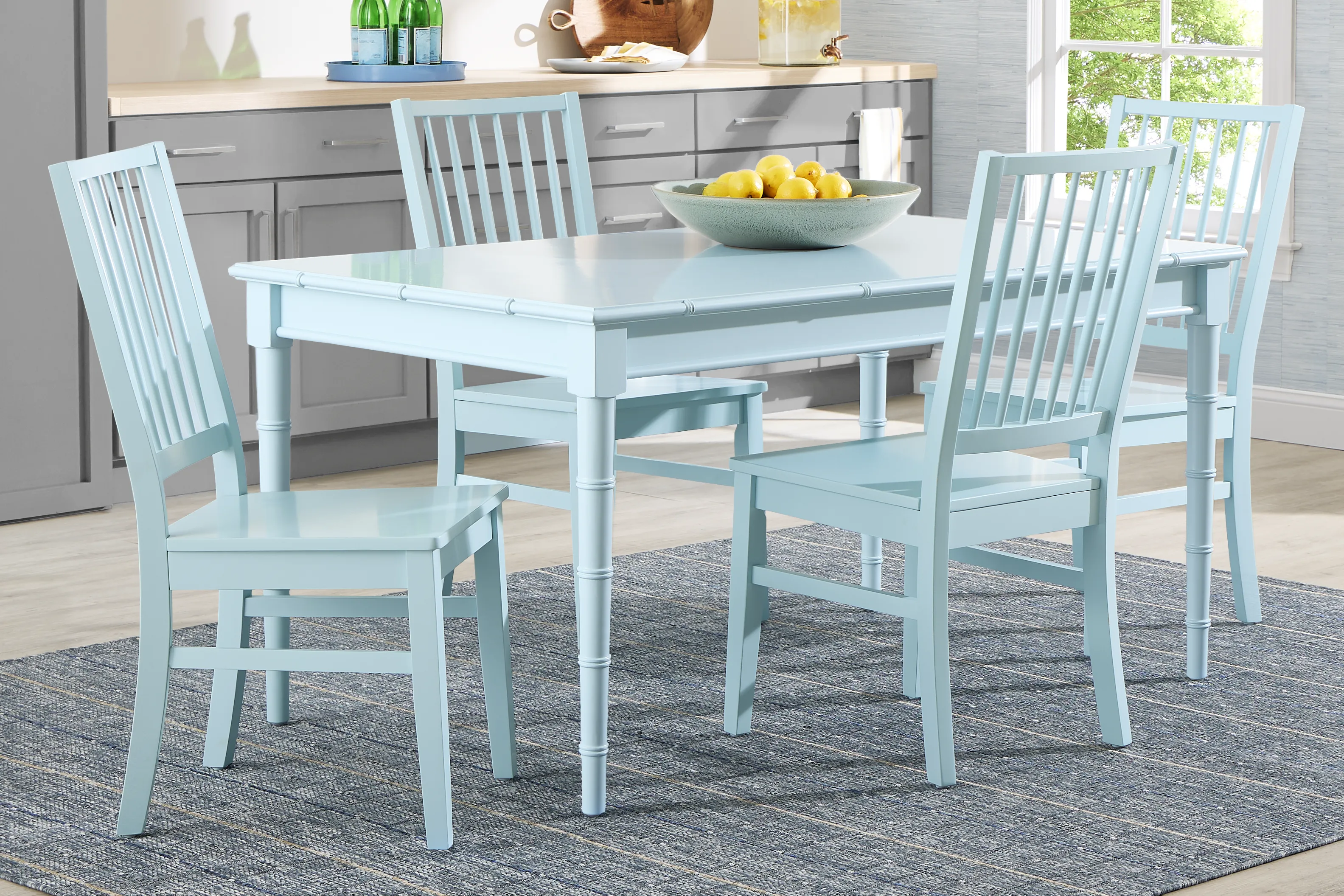 Venice Gardens Blue Rectangular Dining Table - Image 2
