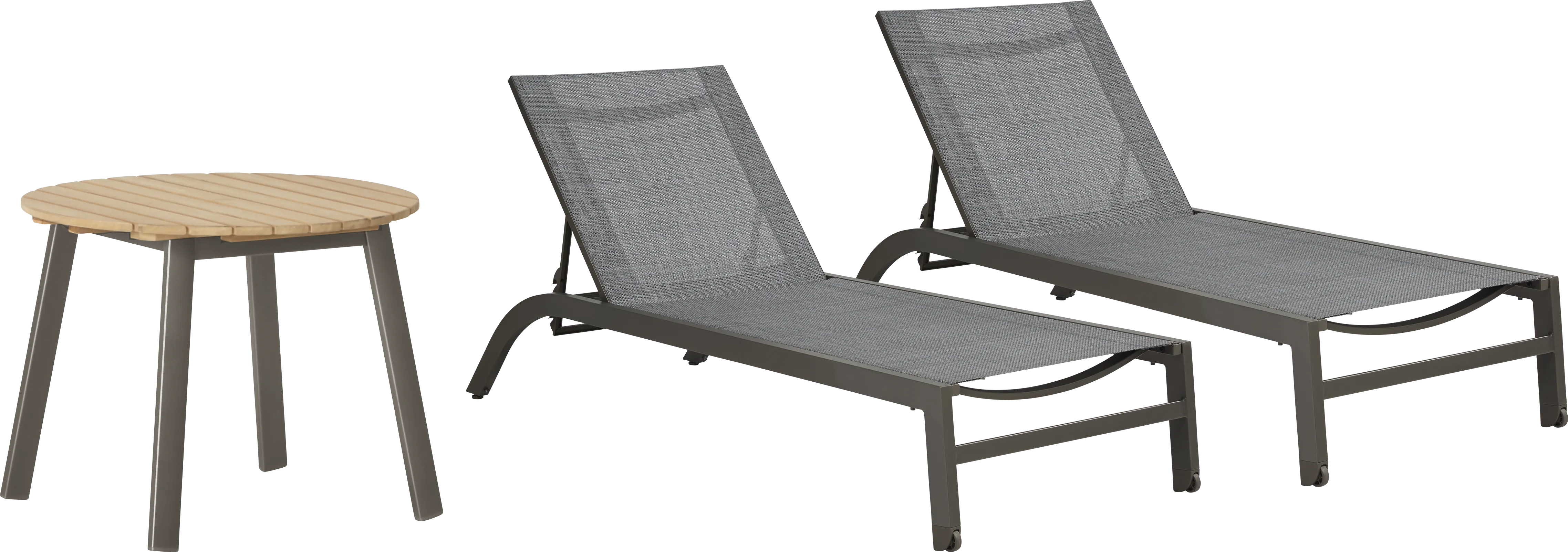 Ocean Tide Gray 3 Pc Outdoor Chaise Set - Image 1
