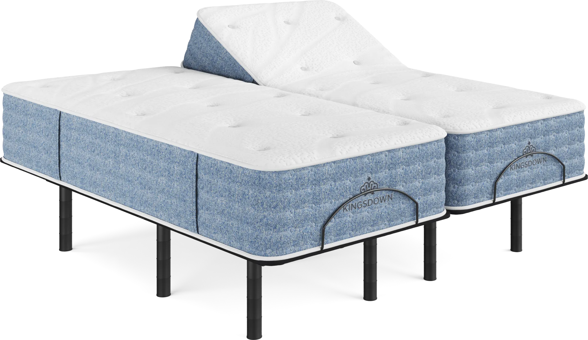 Kingsdown Forestbrook Split King Mattress Set with Head Up Only Base - Image 1
