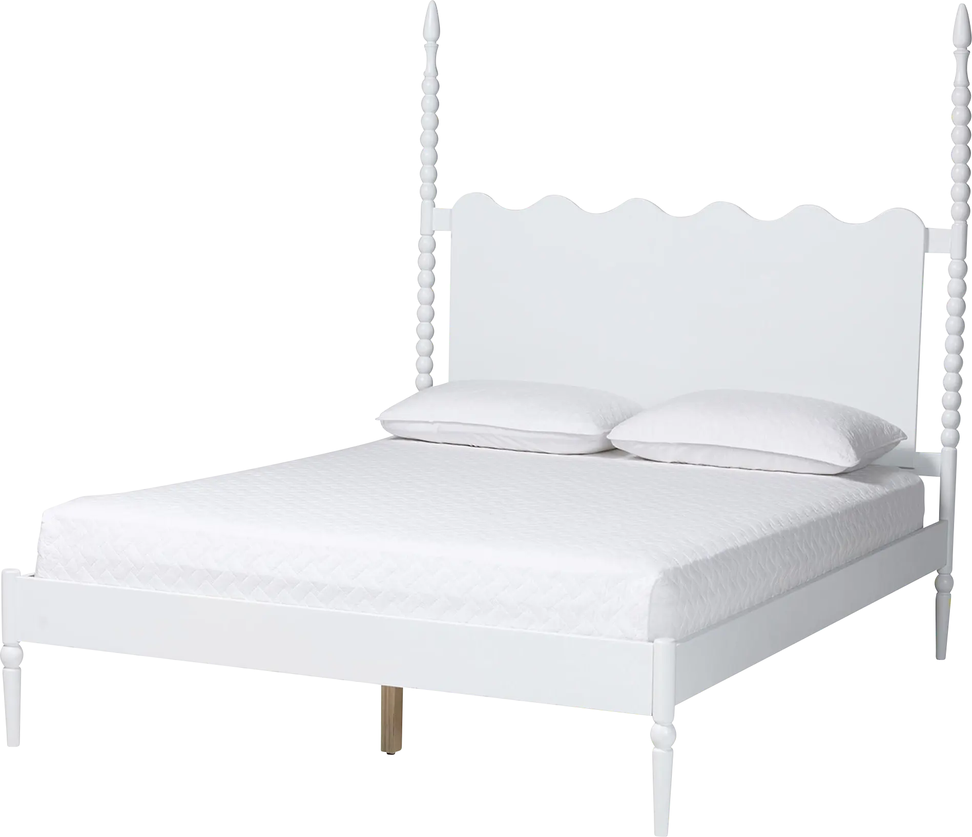 Cenda White King Platform Bed