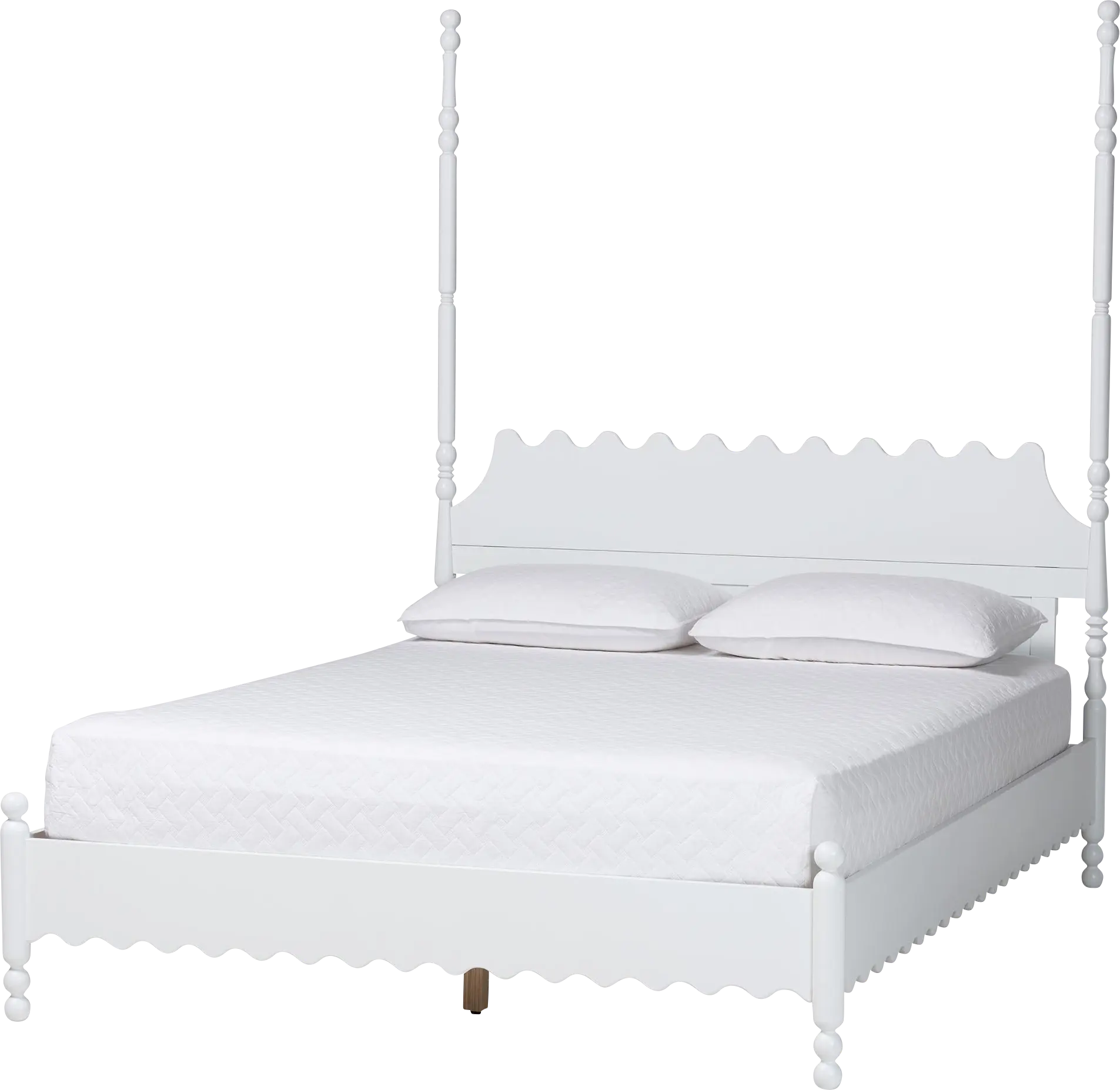 Amlai White King Platform Bed
