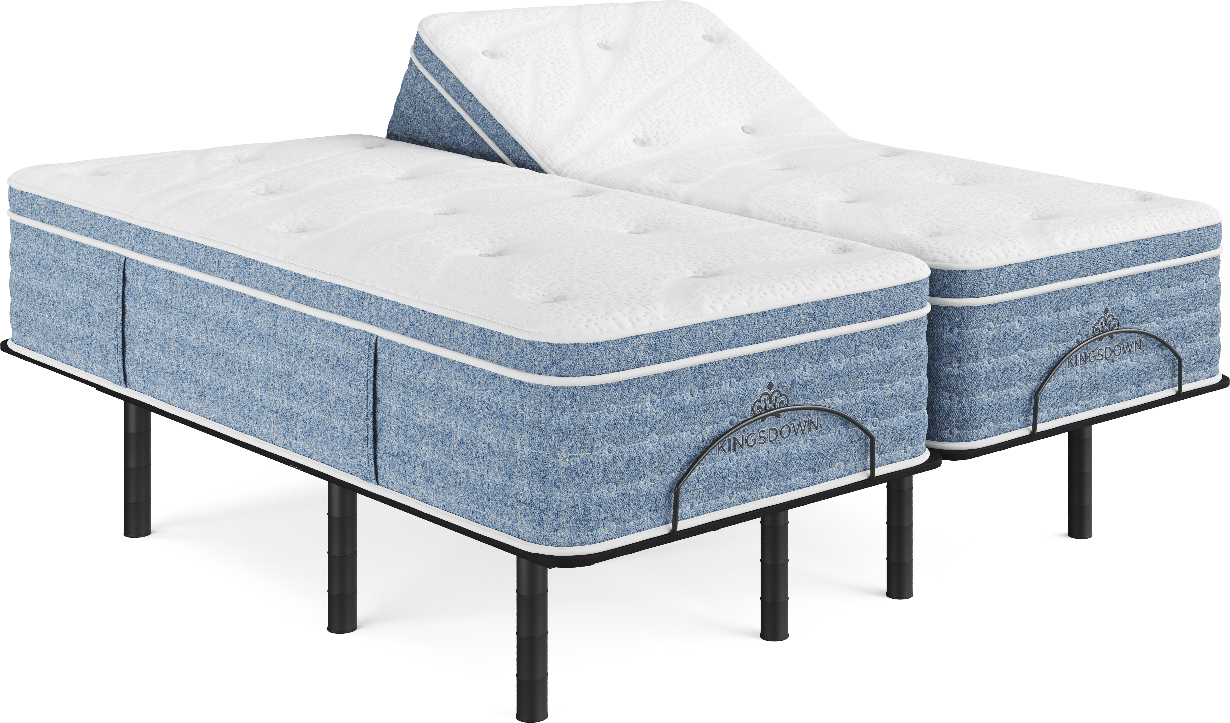 Kingsdown Orista Cove Split King Mattress Set with Head Up Only Base - Image 1