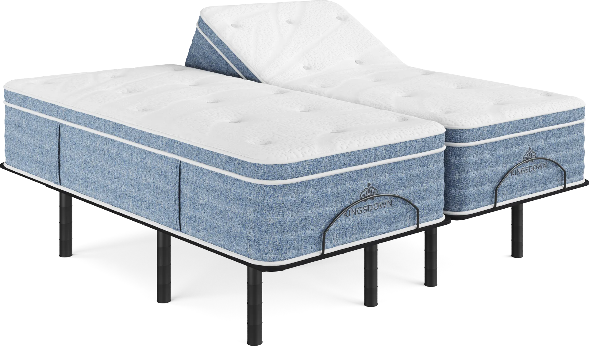 Kingsdown Orista Cove Split King Mattress Set with Head Up Only Base - Image 1