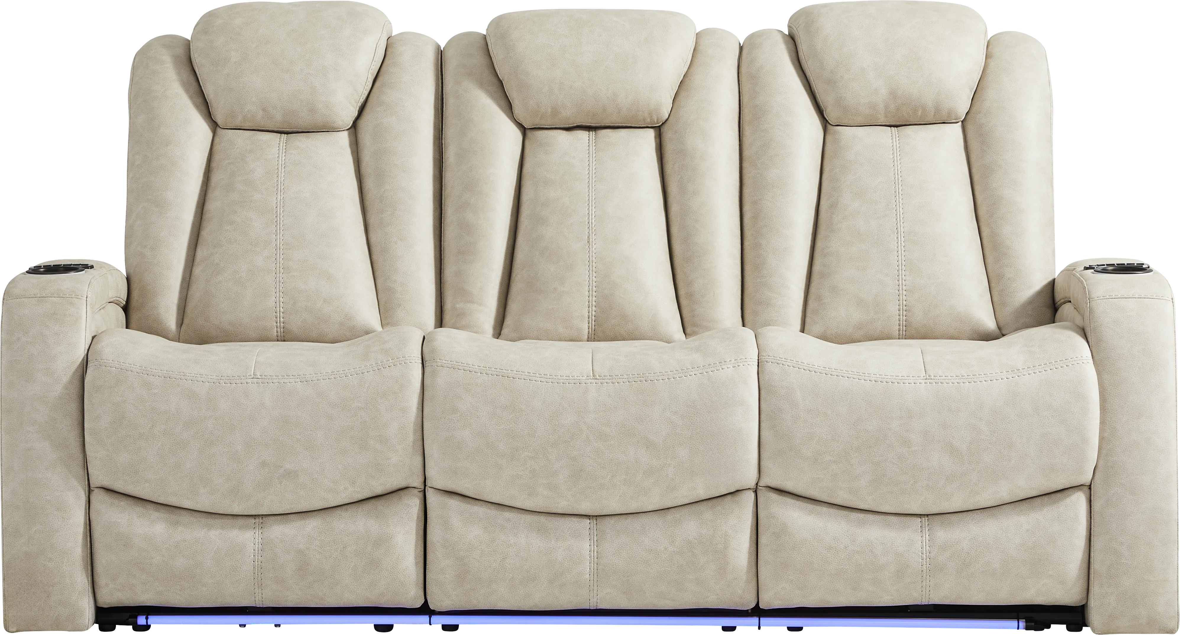 Dumont Ivory Dual Power Reclining Sofa - Image 1