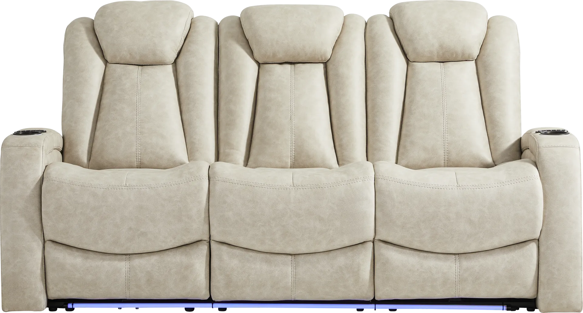 Dumont Ivory Dual Power Reclining Sofa - Image 1