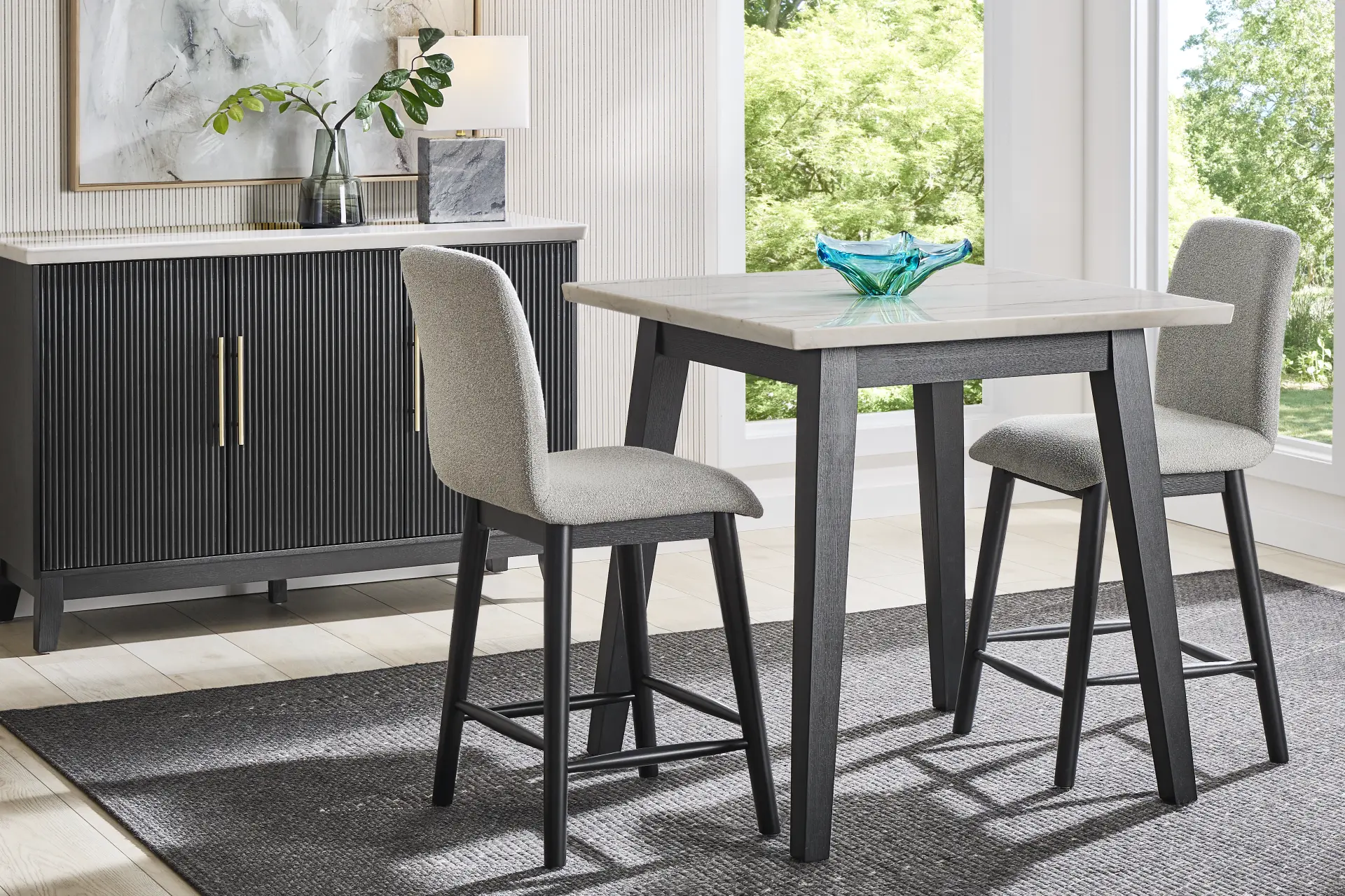 Viola Black 3 Pc Square Counter Height Dining Room