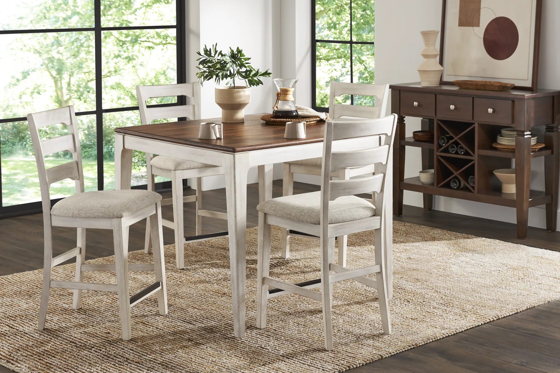 Millsboro White Square Counter Height Dining Table - Image 2
