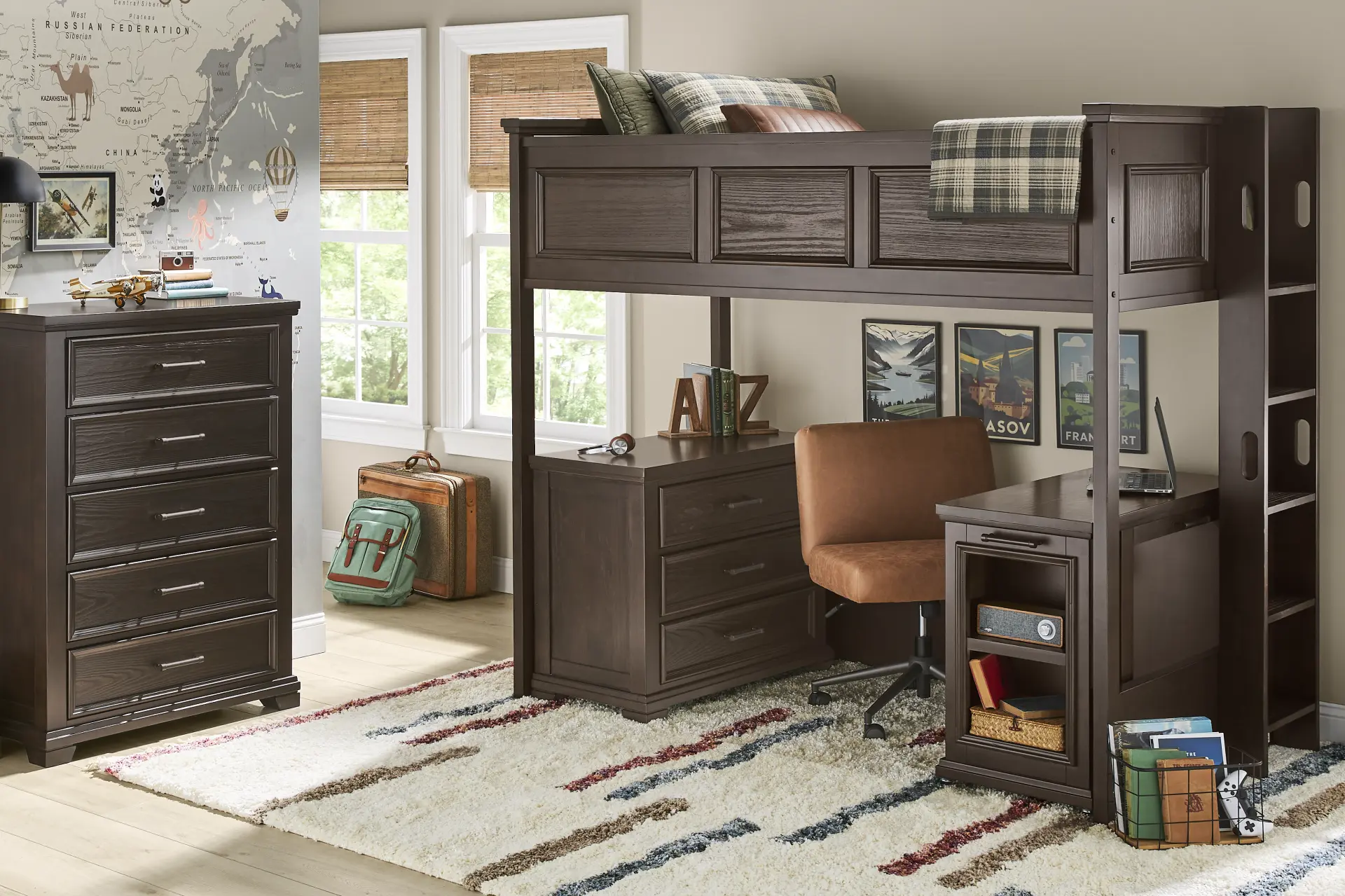 Kids Canyon Lake 2.0 Java Twin Loft Bed