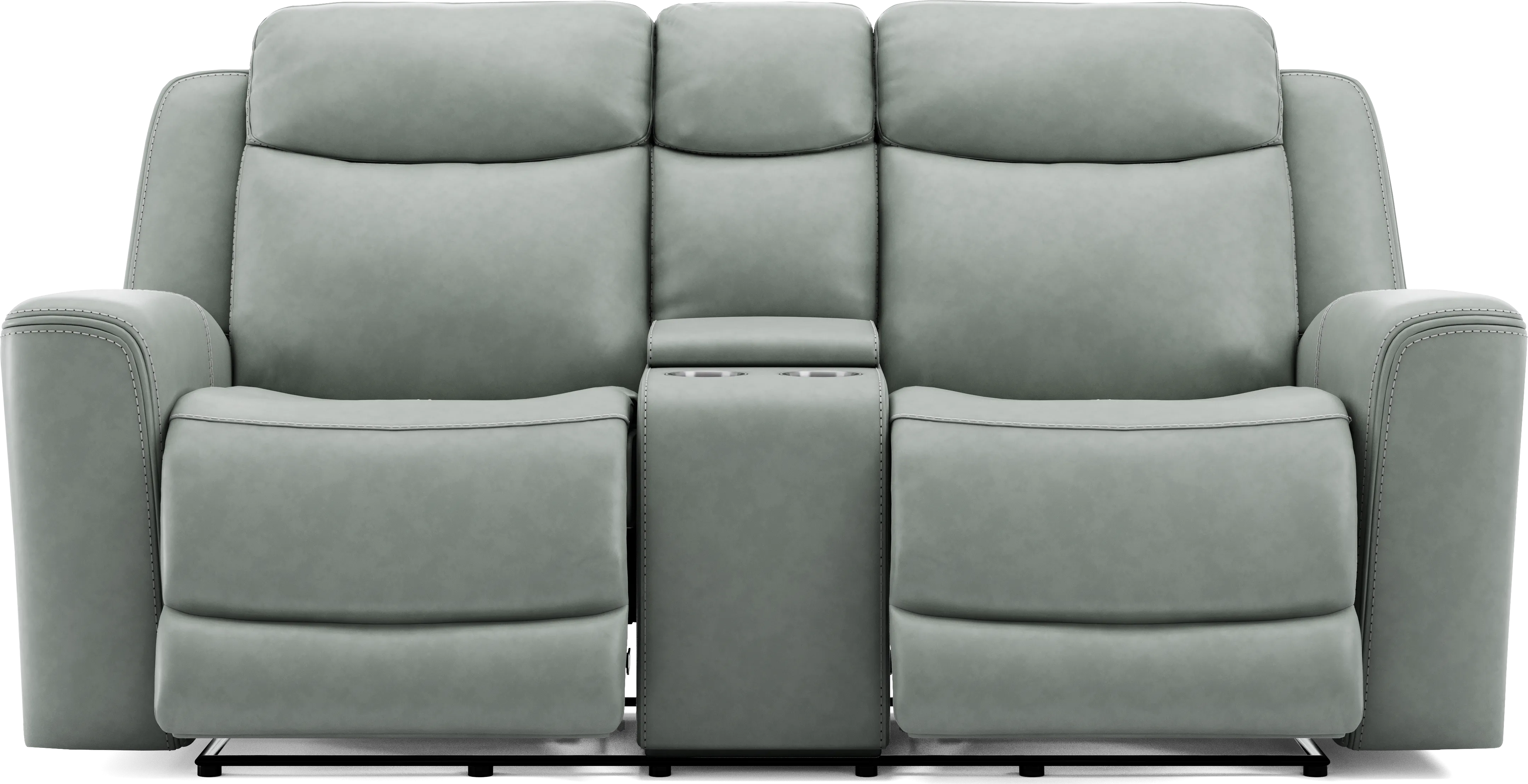 Davidson Arctic Leather Dual Power Reclining Console Loveseat - Thumbnail - Image 1
