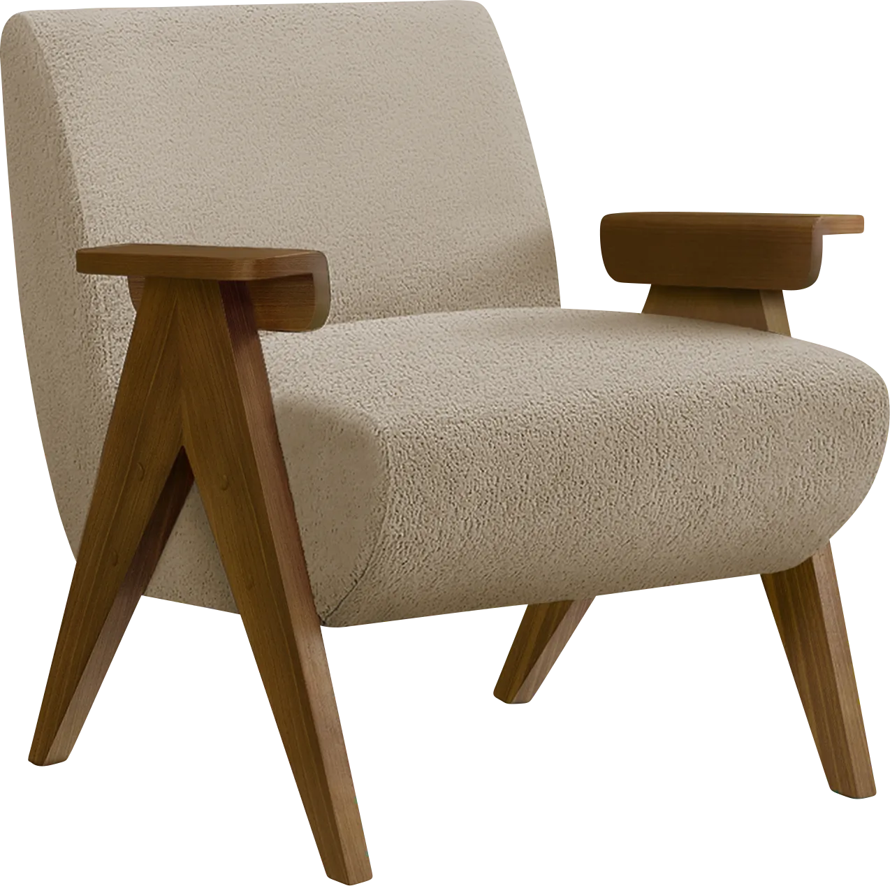 Injia Beige Accent Chair - Thumbnail - Image 1