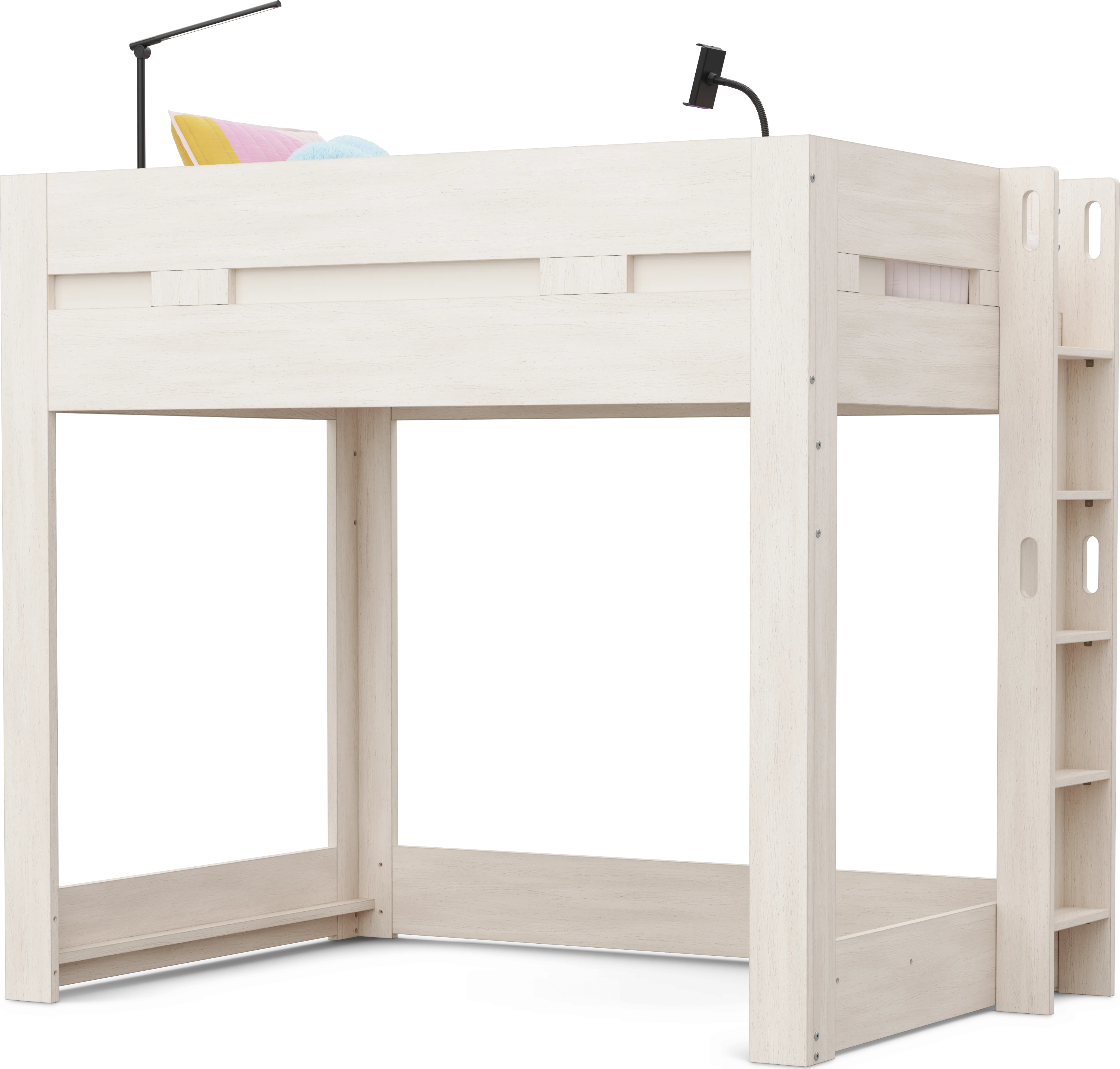 Kids Sierra Summit Linen Twin Loft Bed with Tech Console - Image 1