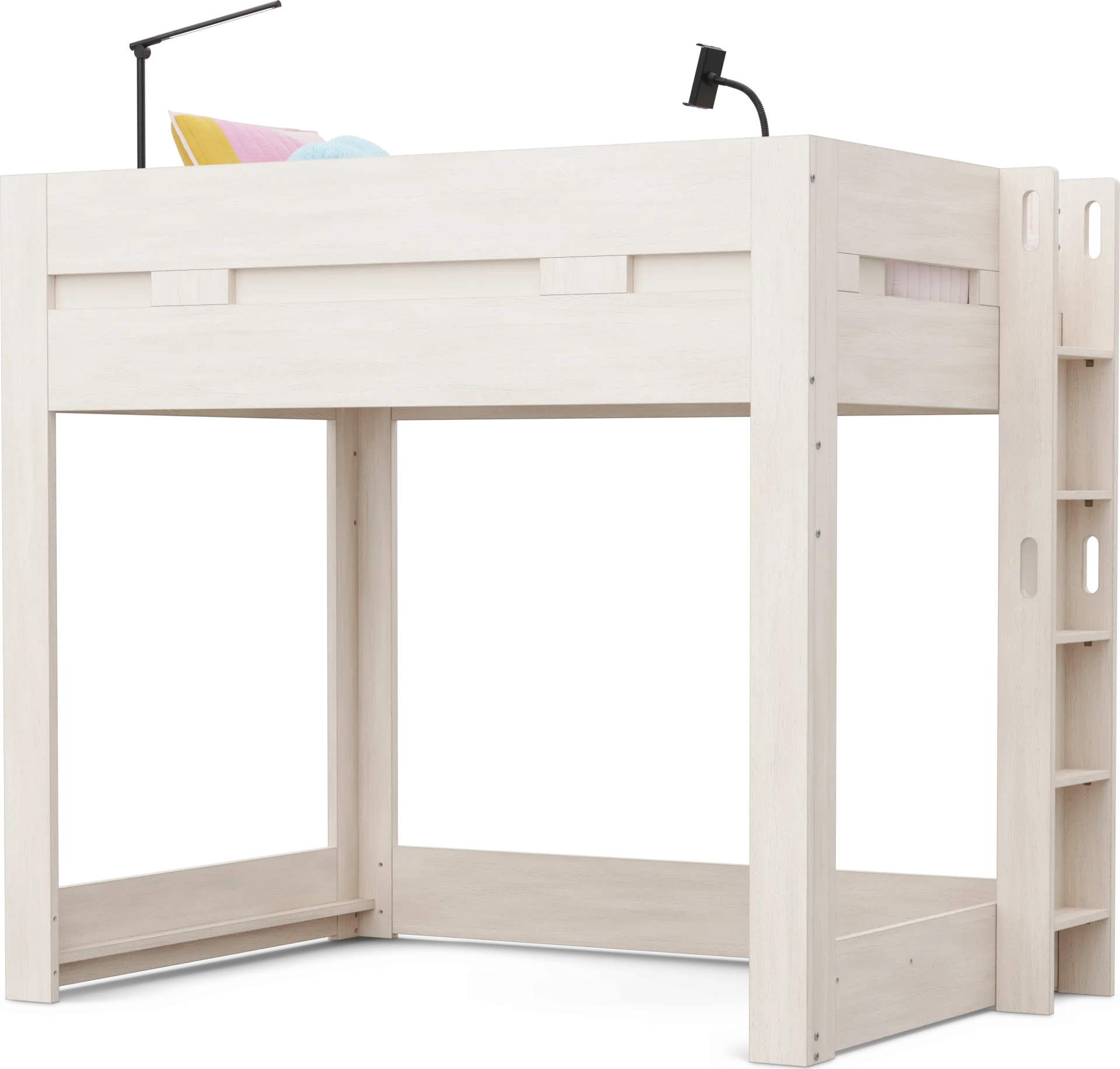 Kids Sierra Summit Linen Twin Loft Bed with Tech Console - Image 1
