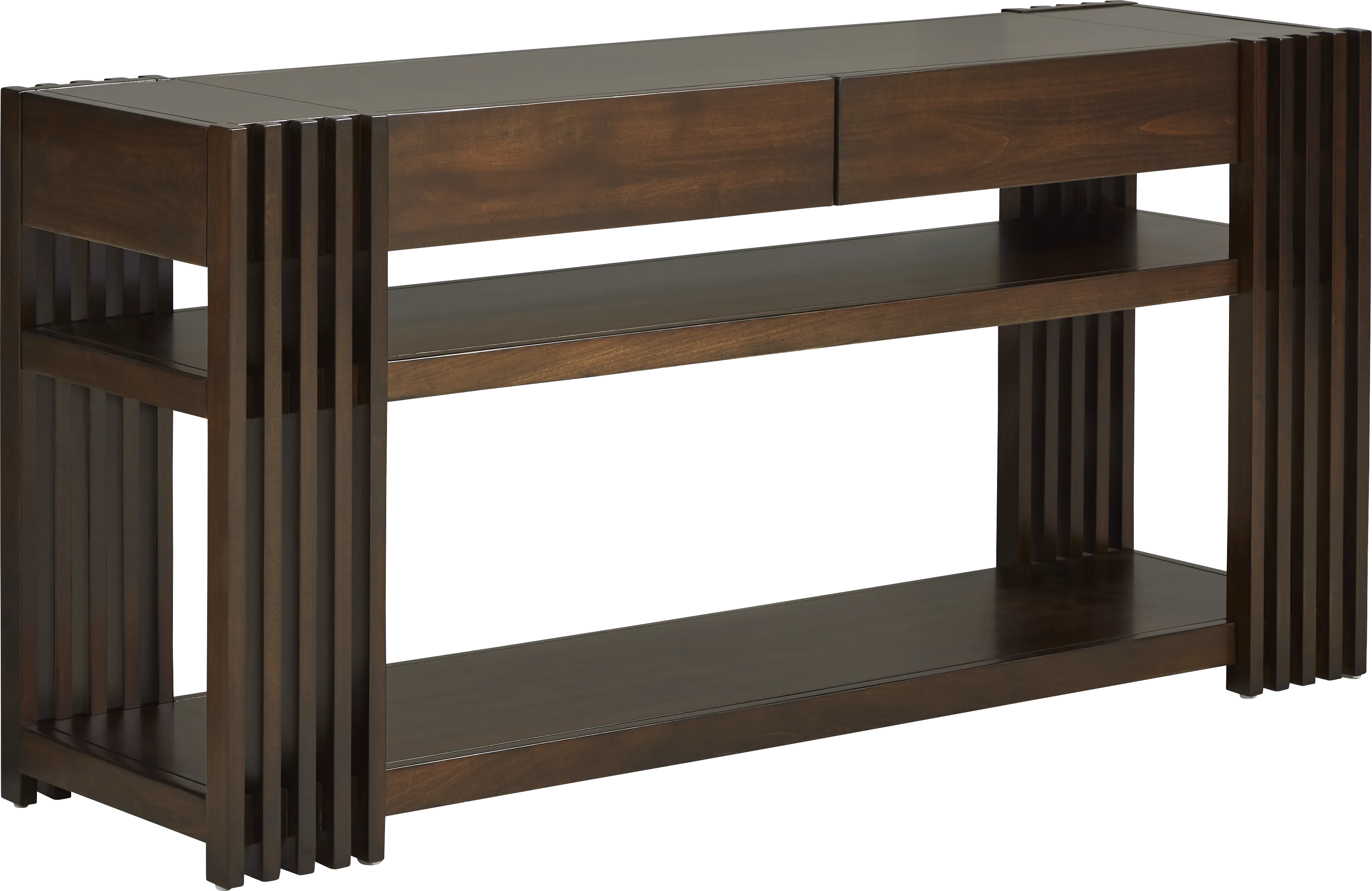 Camellia Brown Cherry Finish Console Table - Image 1
