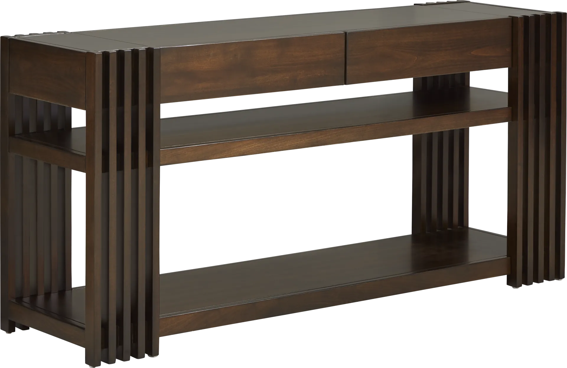 Camellia Brown Cherry Finish Console Table - Image 1