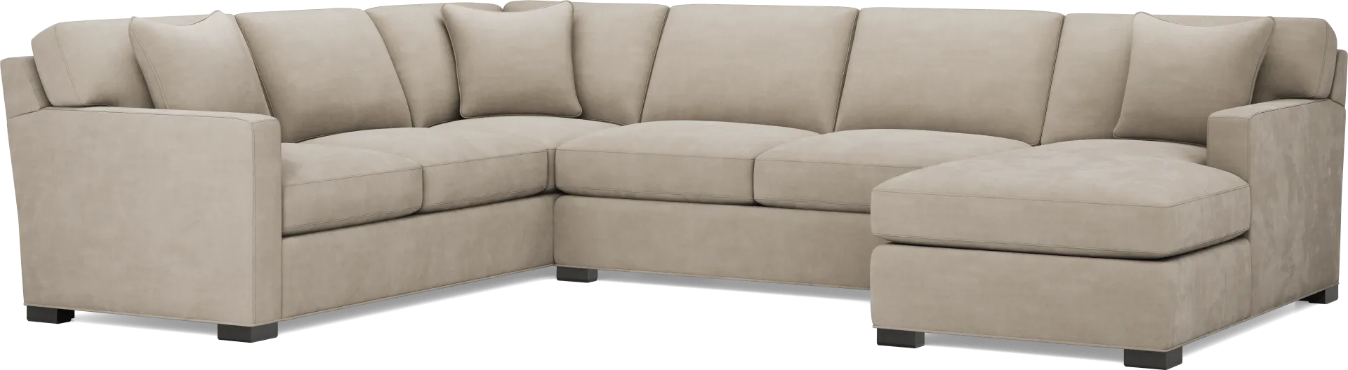 Harmonie Light Taupe 3 Pc Gel Foam Sleeper Sectional - Image 1