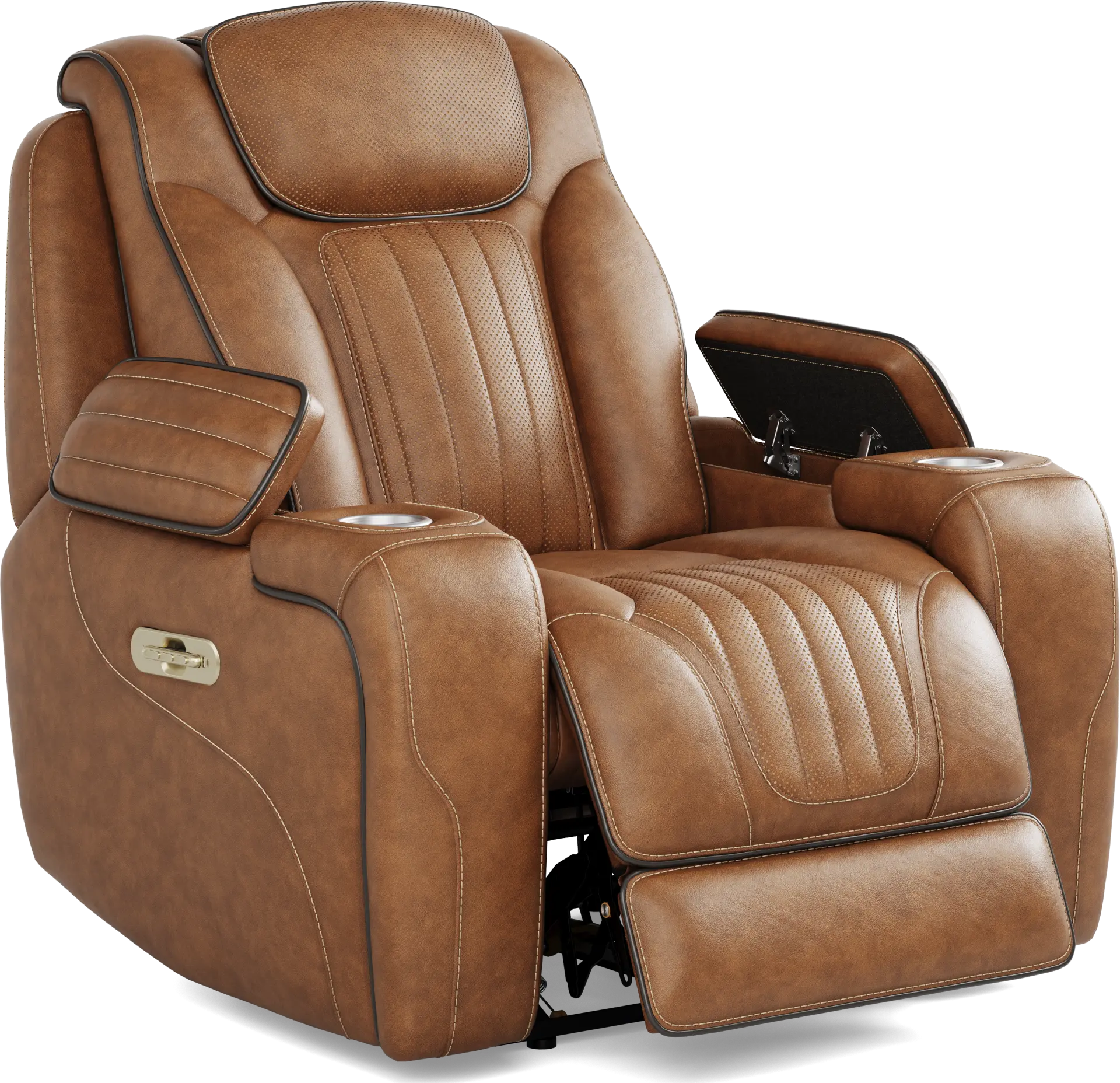Amplify Brown Leather Triple Power Recliner