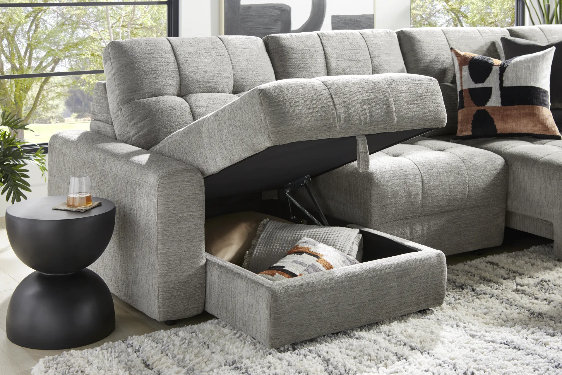 Meriwether Gray 3 Pc Power Slider Sectional - Image 4