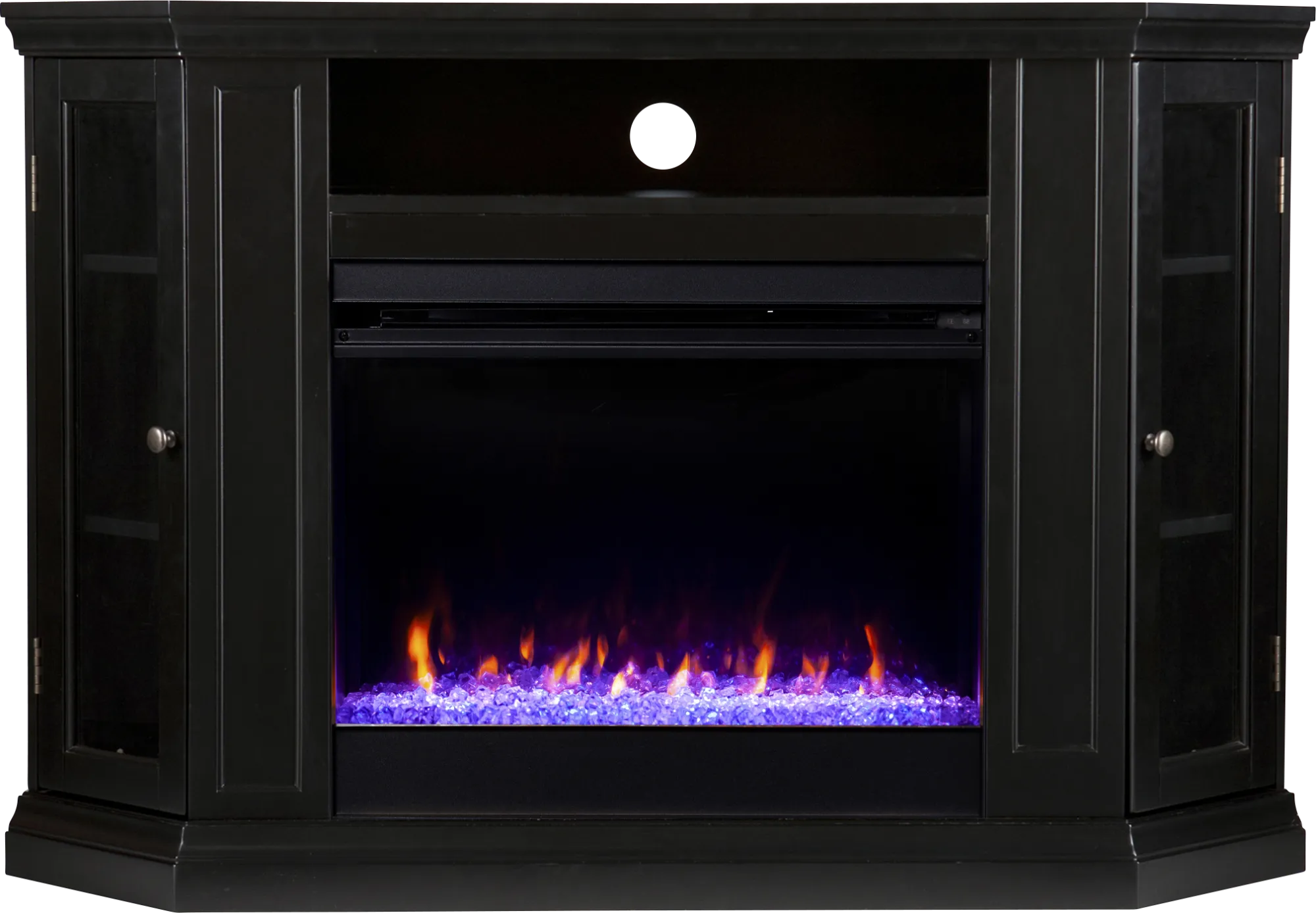 Elmwaki Black 48 in. Console with Electric Fireplace - Image 1