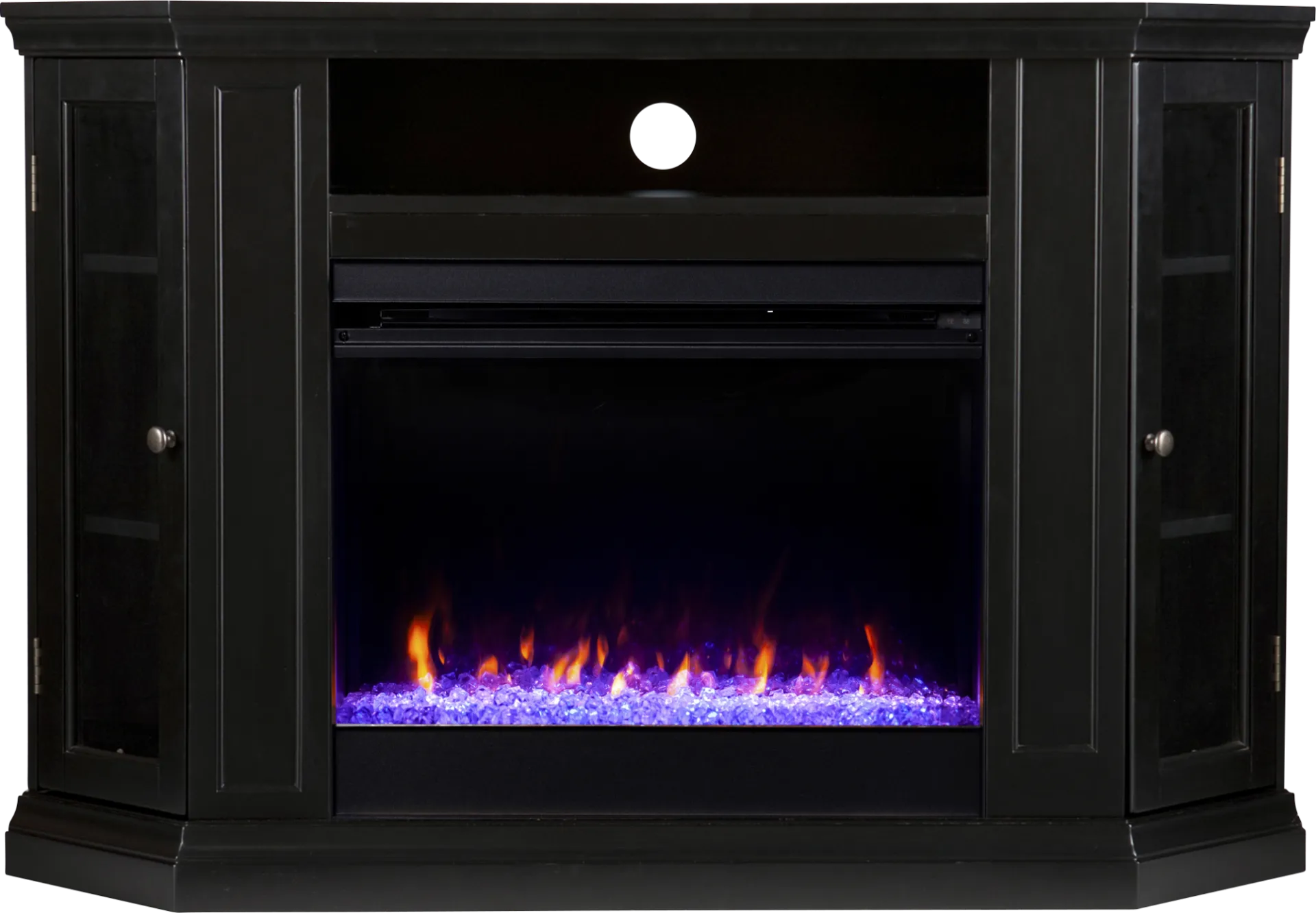 Elmwaki Black 48 in. Console with Electric Fireplace - Image 1