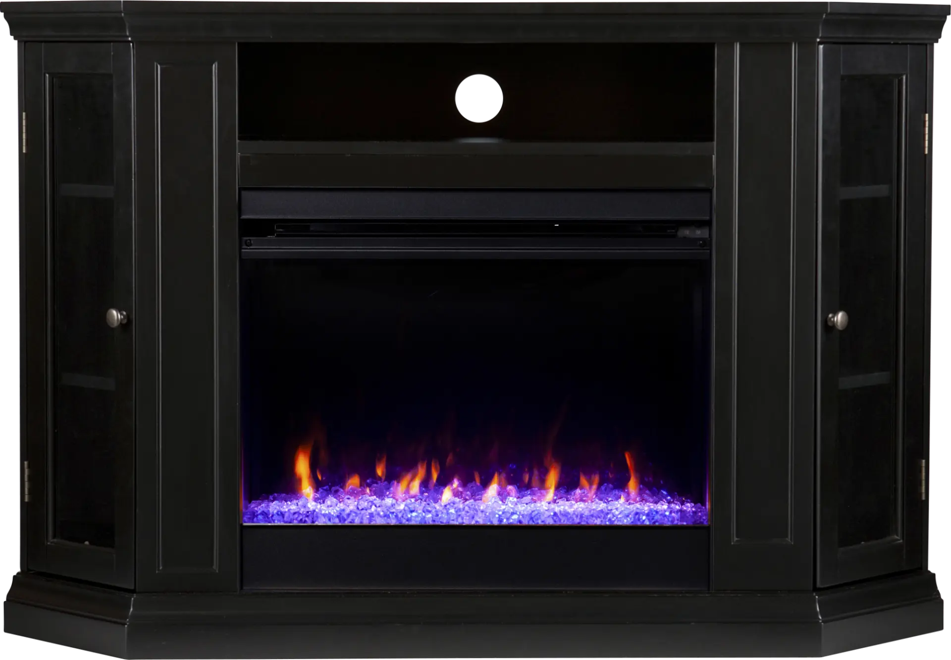 Elmwaki Black 48 in. Console with Electric Fireplace