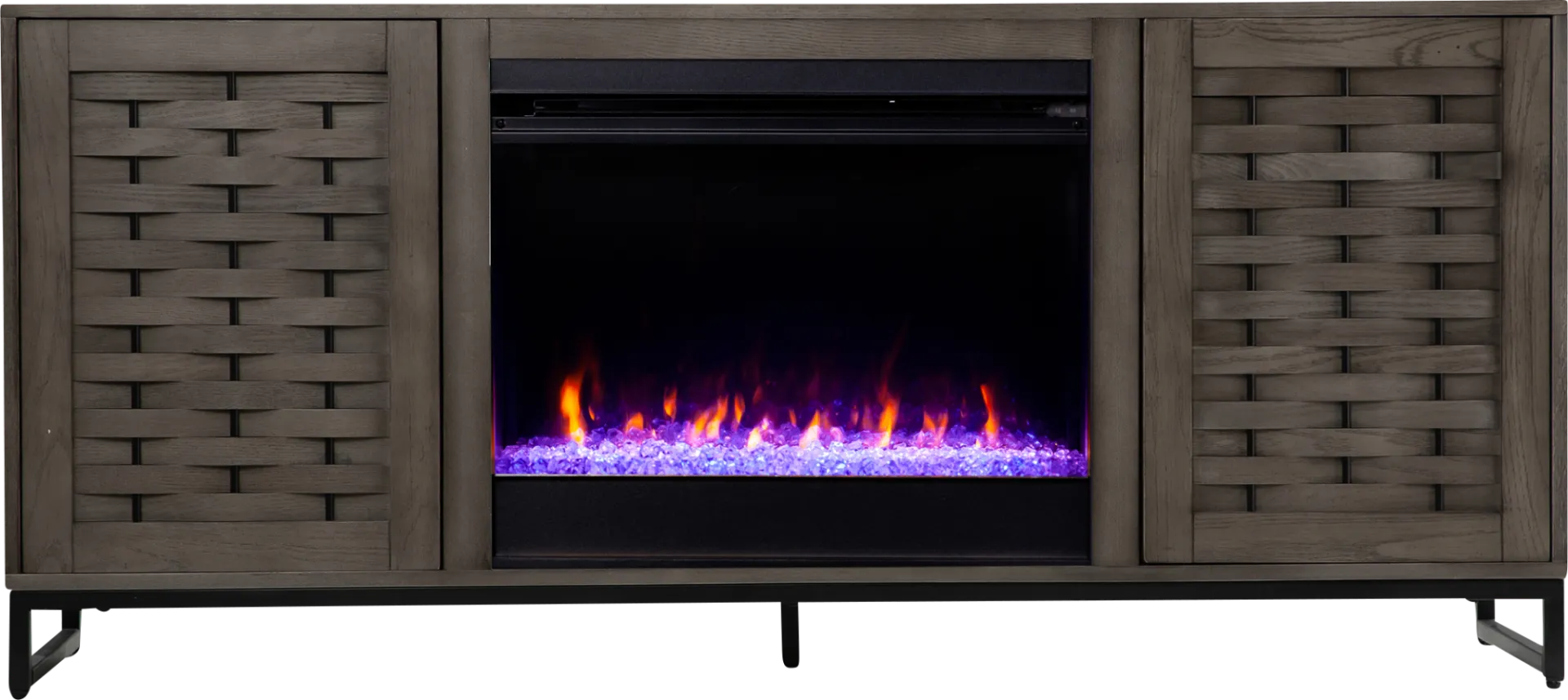 Laniden Gray 58 in. Console with Electric Fireplace - Image 1